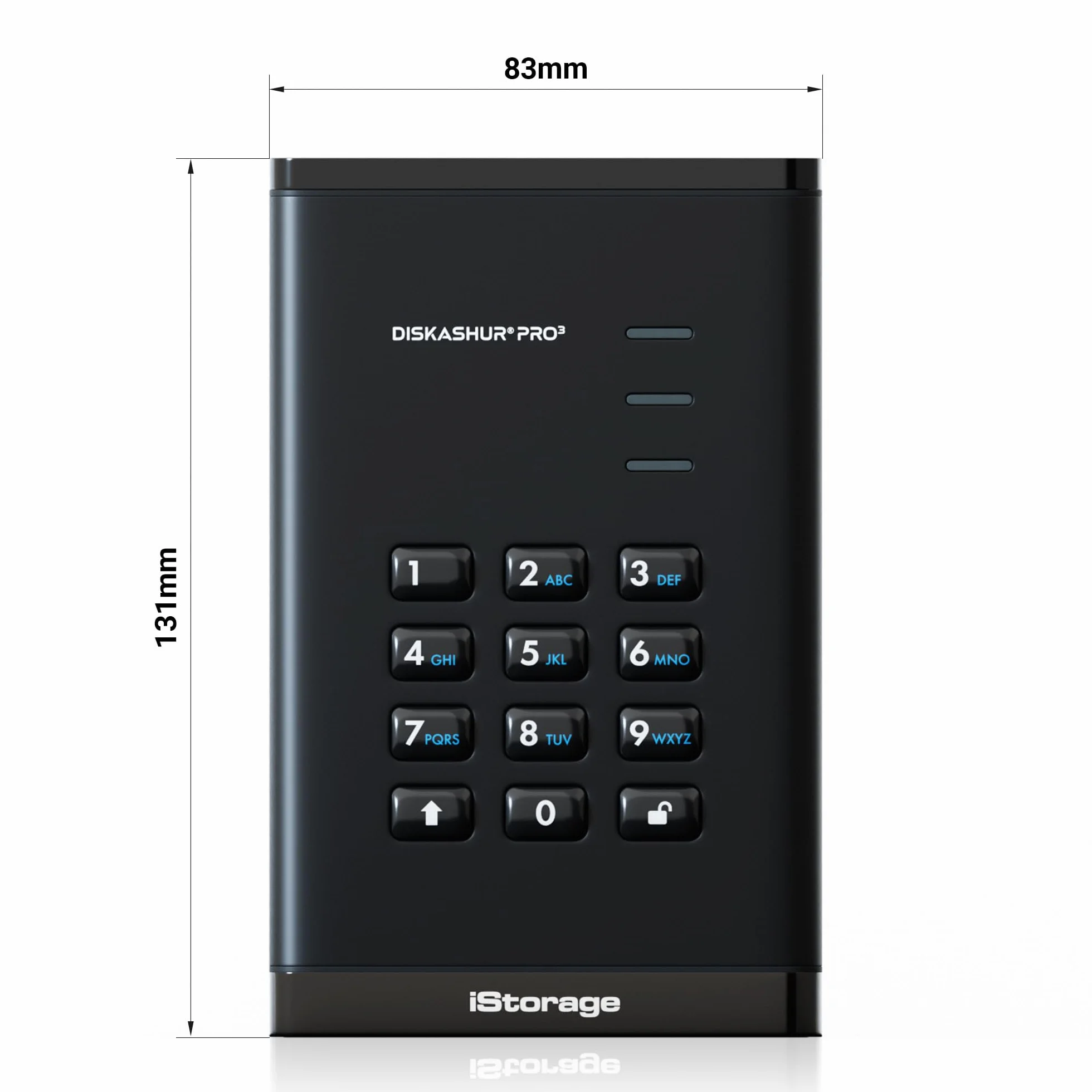 iStorage diskAshur PRO3 HDD 4TB - Bezpieczny przenośny dysk twardy - certyfikat FIPS Level 3 - Ochrona hasłem - Odporny na kurz/wodę - Szyfrowanie sprzętowe