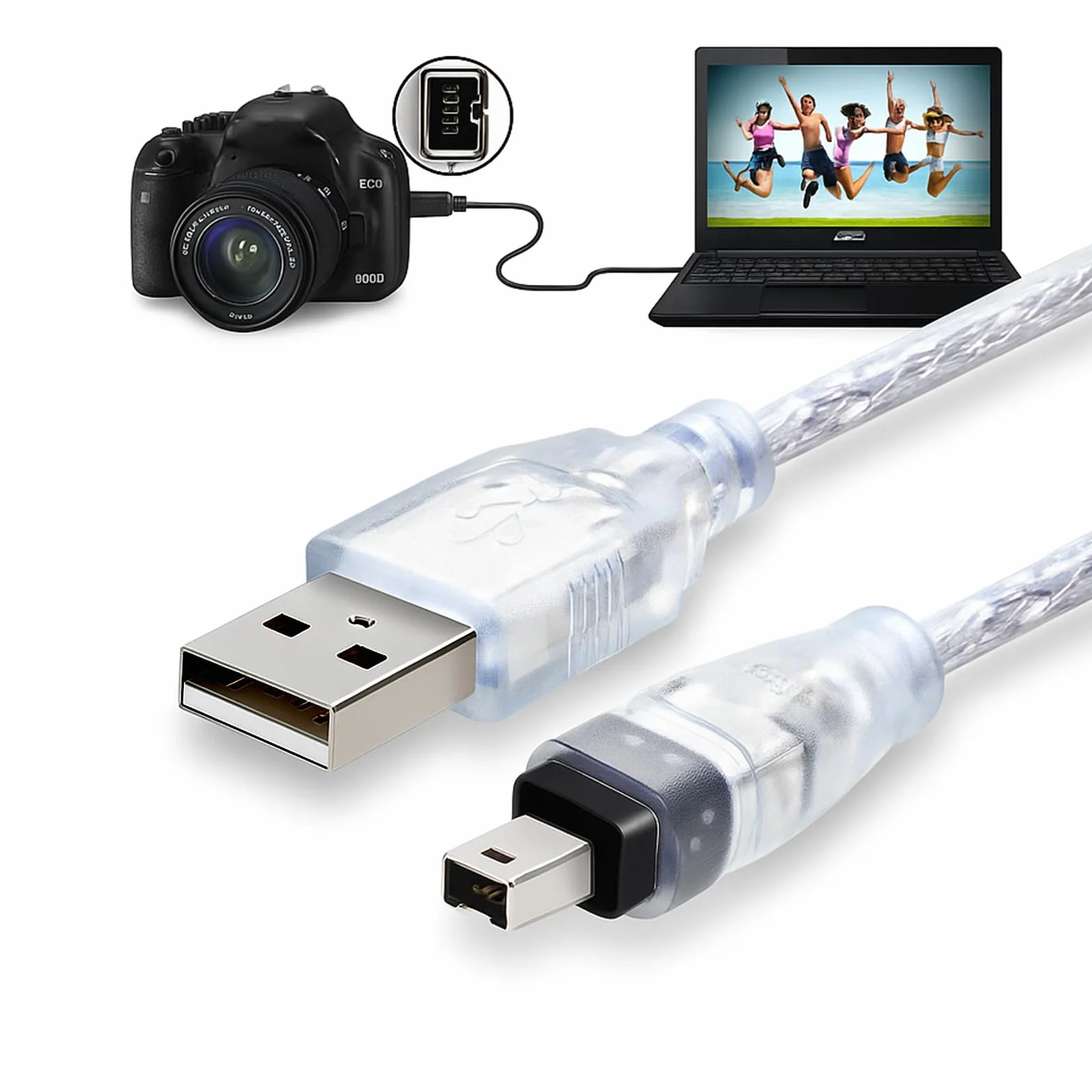 FireWire na USB C 1394 4-pinowy kabel przejściowy męski