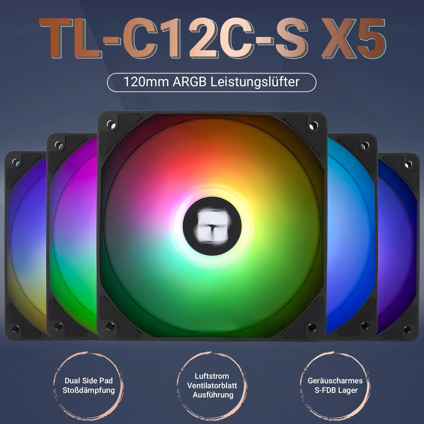 Thermalright TL-C12C-S X5 wentylator CPU 120 mm ARGB PWM S-FDB 1550 obr./min