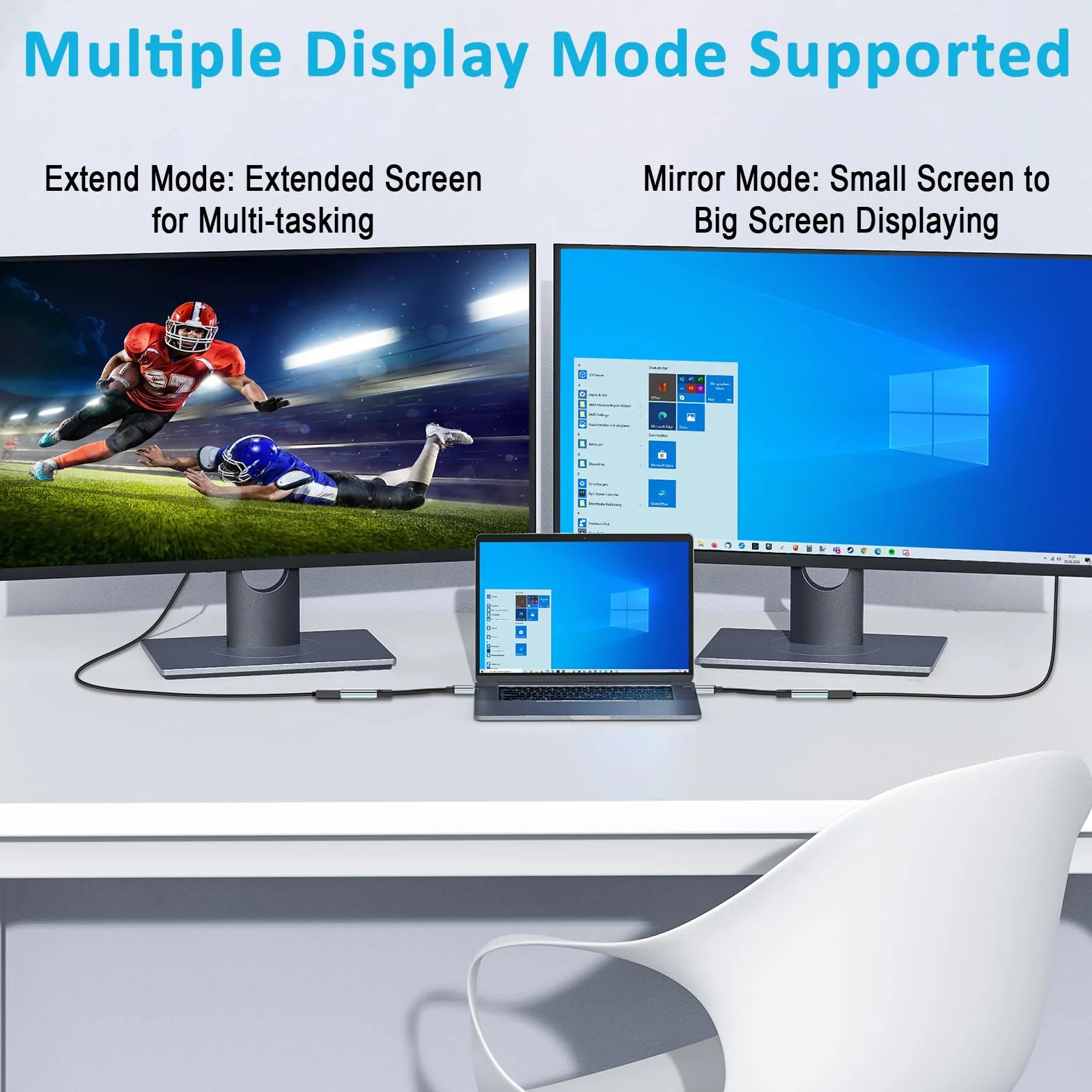Adapter USB na HD do monitora, konwerter HD, 1080p, złącze kablowe, wyjście do komputera, laptopa, komputera stacjonarnego z wieloma systemami Windows 11/10/8.1/8/7, Mac (szary USB na HD)