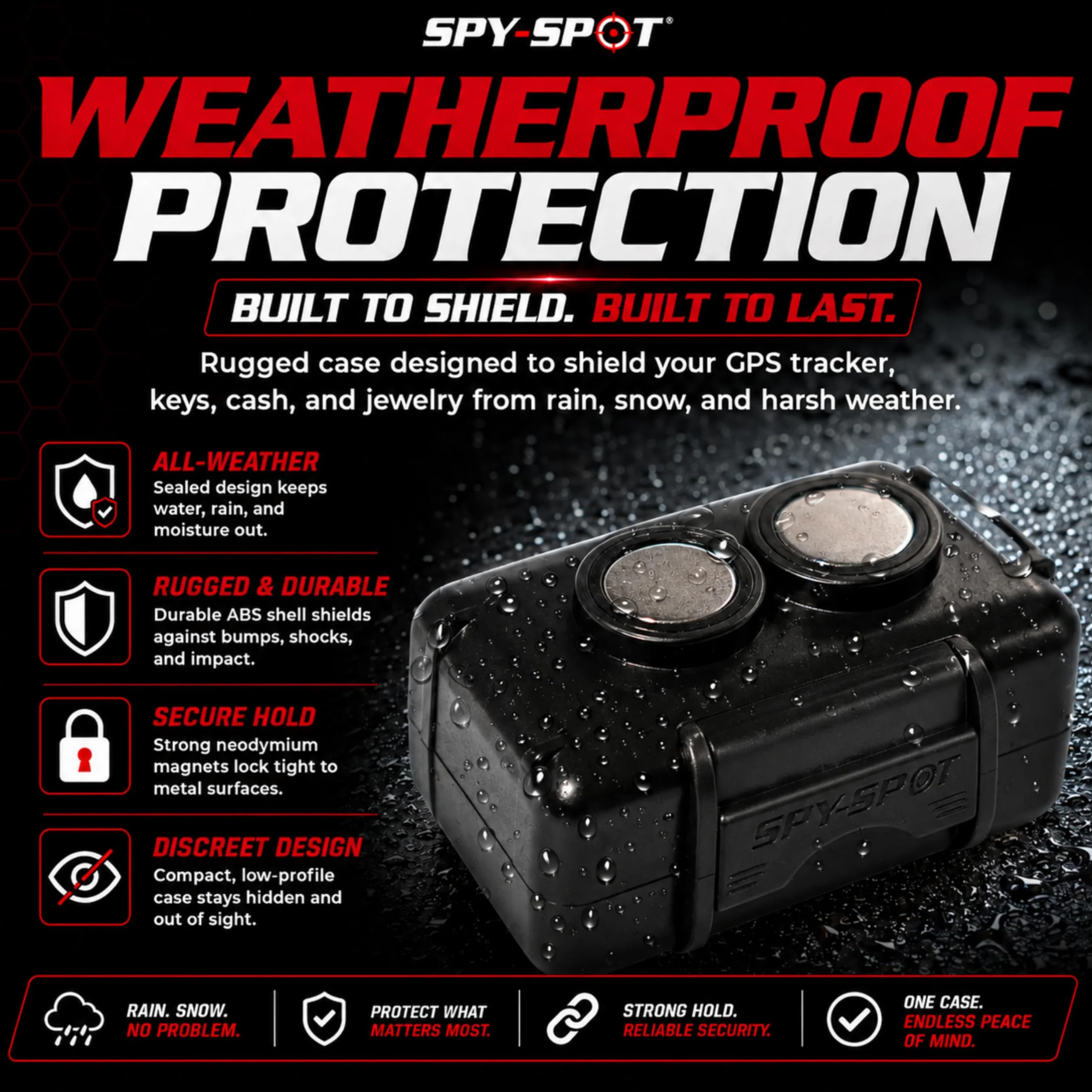 Etui GPS do trackera GL300MG 4G, pojemnik magnetyczny, odporny na warunki atmosferyczne, wodoodporne, wytrzymałe, podwójne magnesy neodymowe | kompatybilne z GL200 GL300 GL300W firmy SpySpot