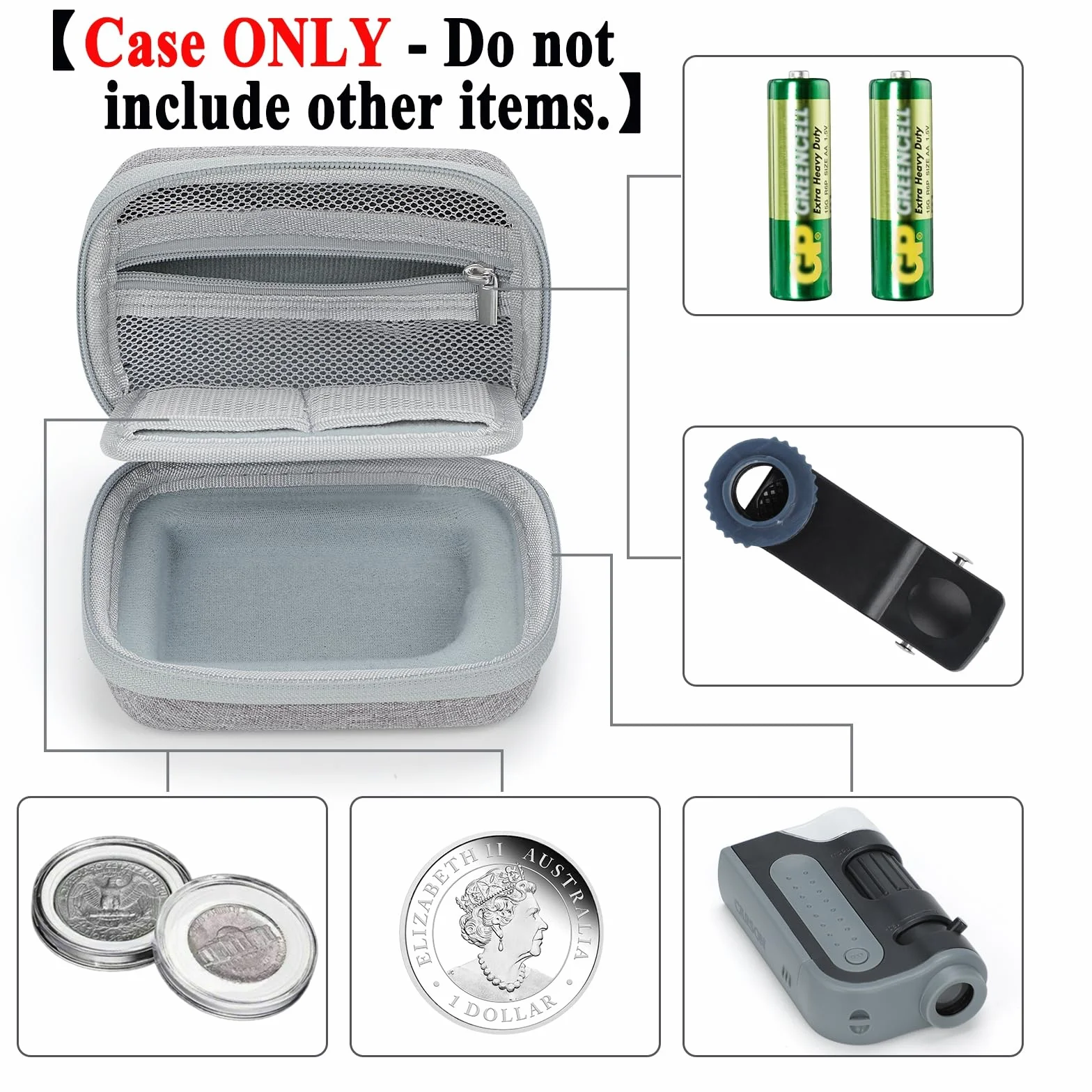 Jiusion Ręczne etui na mikroskop do Carson MicroBrite Plus (MM-300) BNISE LAKWAR BEBANG markowy mikroskop kieszonkowy mini ręczny zakres, zawiera karabińczyk (tylko etui)