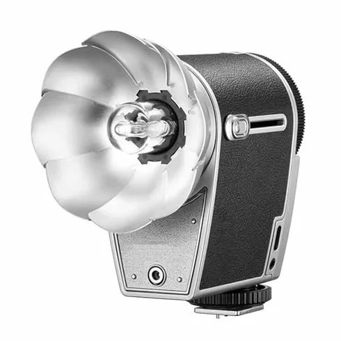 Lampa błyskowa do aparatu Speedlite ze srebrnym reflektorem, temperatura barwowa 6200 K, ogniskowa 28 mm, ładowalna do aparatów DSLR/filmowych