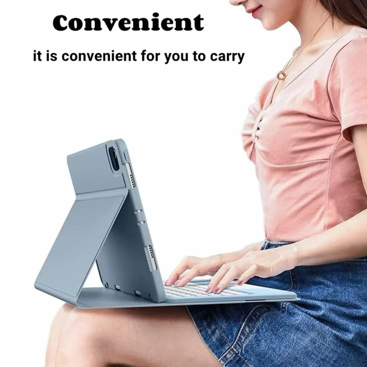 Etui na klawiaturę do Lenovo Tab M10 FHD Plus TB-X606F / TB-X606X 10,3 "FHD z touchpadem Okrągłe klawisze, magnetyczna odłączana bezprzewodowa klawiatura Bluetooth Slim Stand Case,Purple
