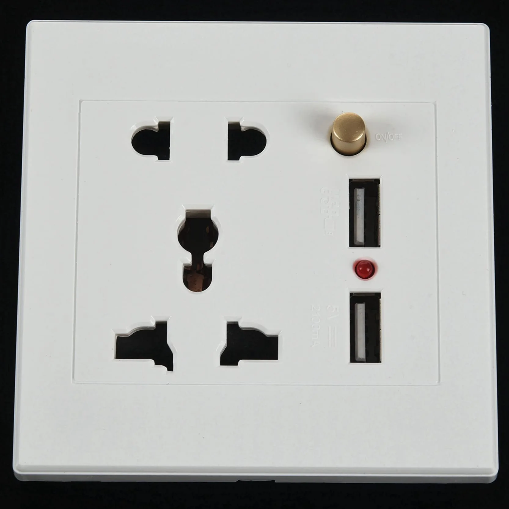 20X 2.1A PodwóJna łAdowarka śCienna Usb Adapter Gniazda Uniwersalny Panel Gniazdka z PrzełąCznikiem