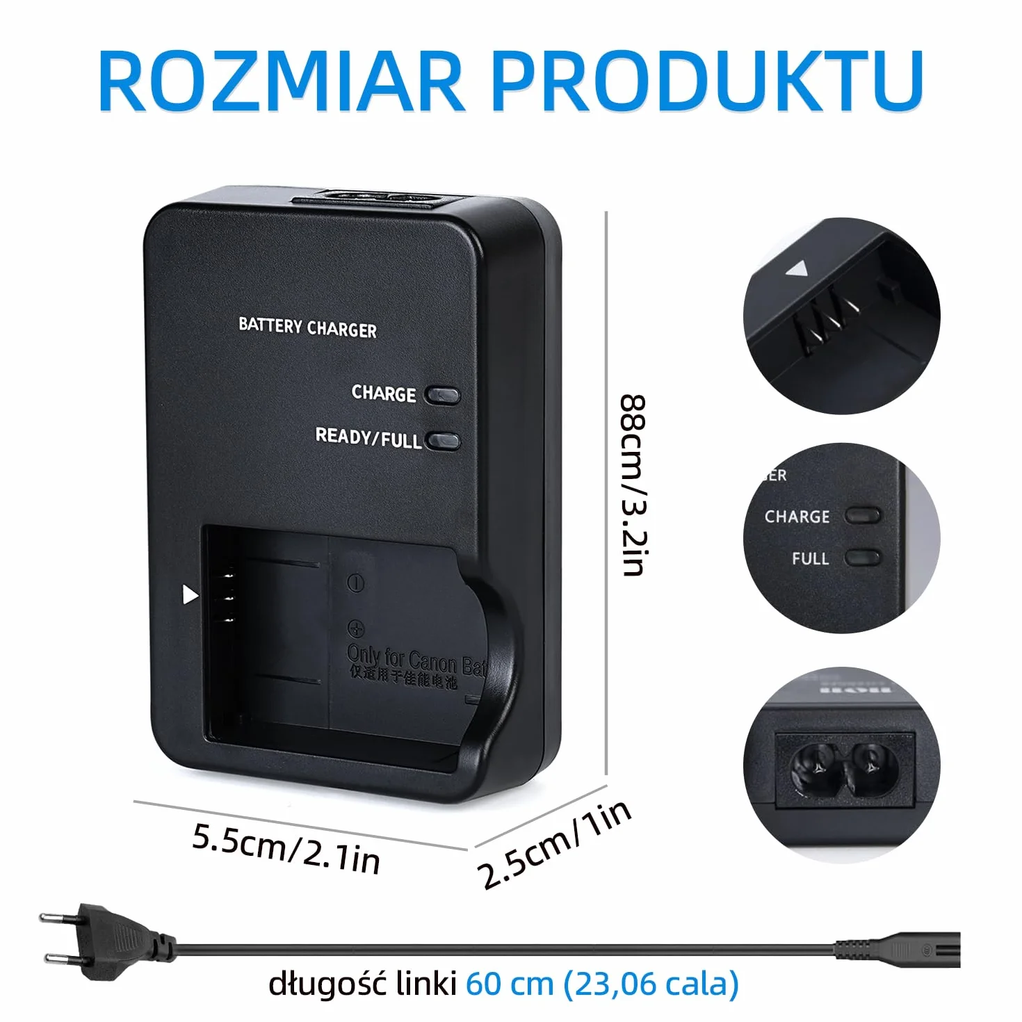 CB-2LH NB-13L Ładowarka kompatybilna z aparatem cyfrowym Canon PowerShot G7 X Mark II, G5 X, G7 X, G9 X, G9 X Mark II, SX620 HS, SX720 HS, SX730 HS