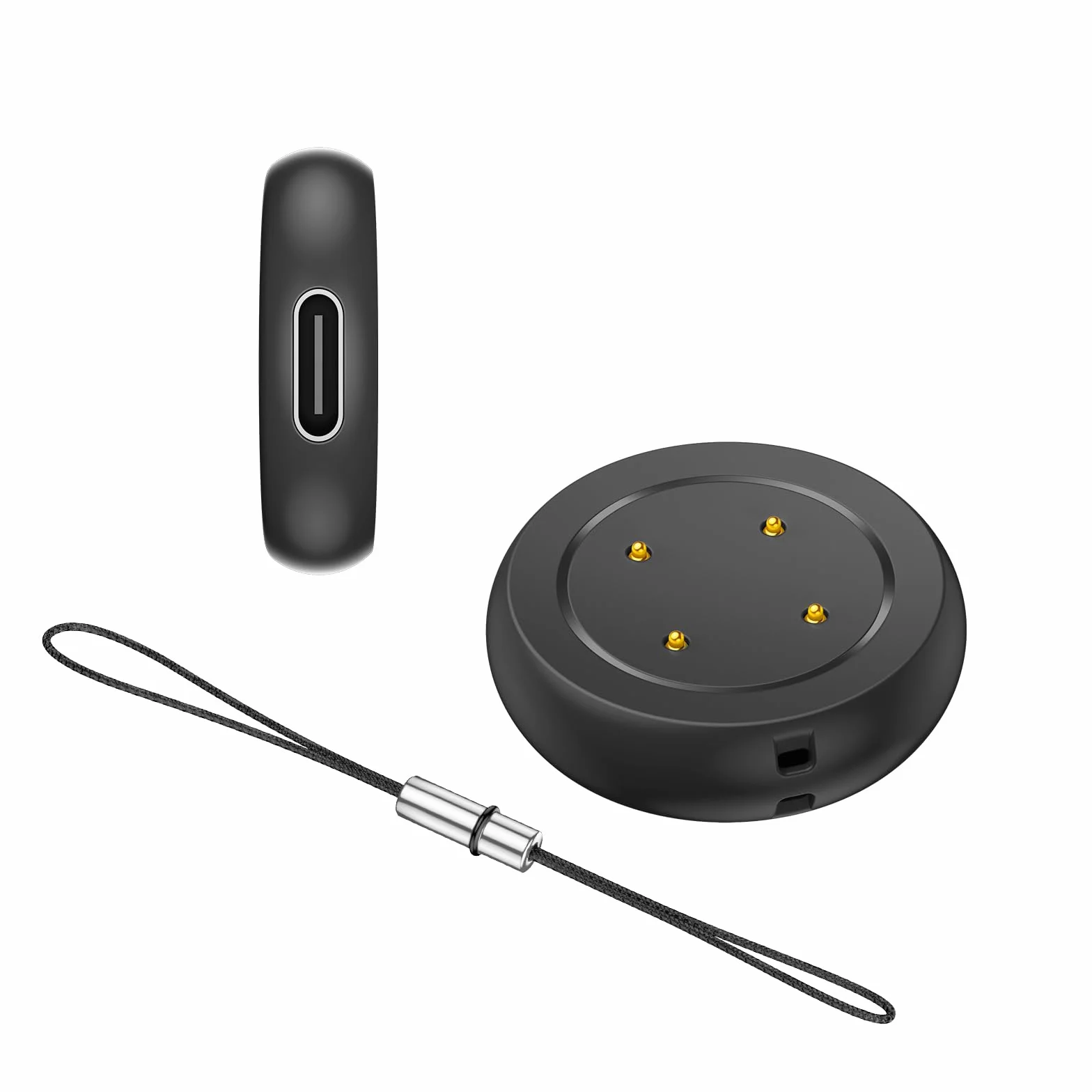 2 Częściowy Adapter USB C Kompatybilny z Google Pixel Watch 3/Pixel 2/Fit-bit Versa 3/Versa 4/Sense 2/Sense/Ace LTE Kablem, Wzmocniona ładowarka Magnetyczna i Odporna na Zużycie-Czarny/Biały