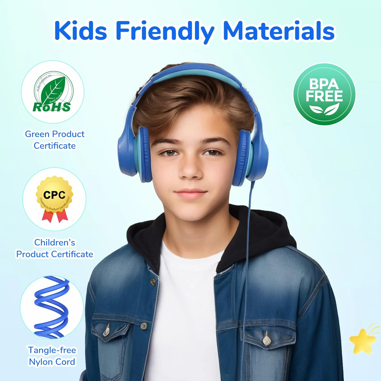 EarFun Kinder Kopfhörer mit USB-C Kabel