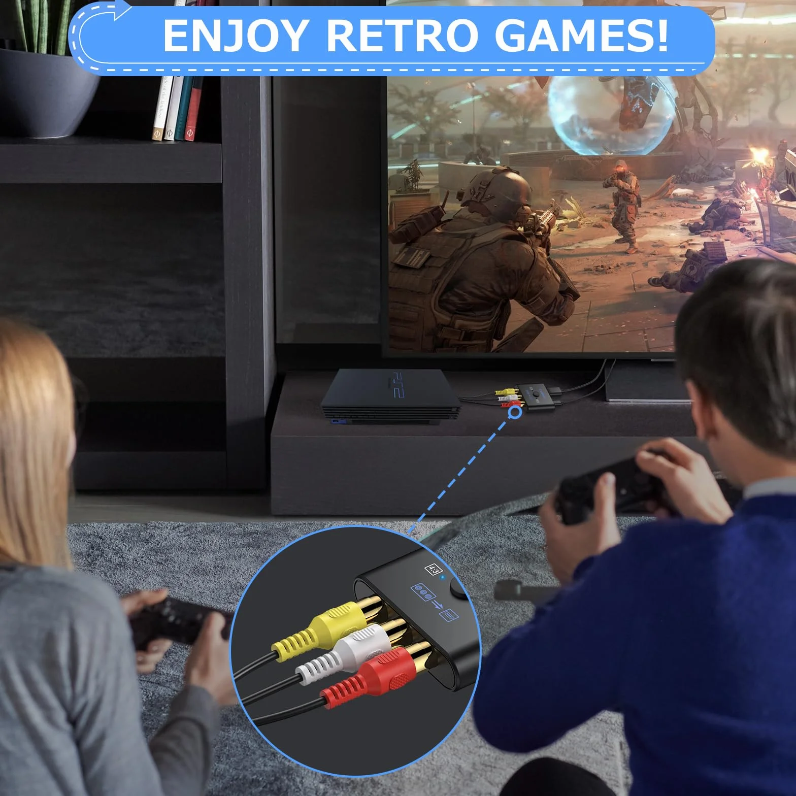 CAMWAY konwerter RCA na HDMI adapter AV 1080P PAL NTSC dla Wii PS1 PS2 N64 Xbox