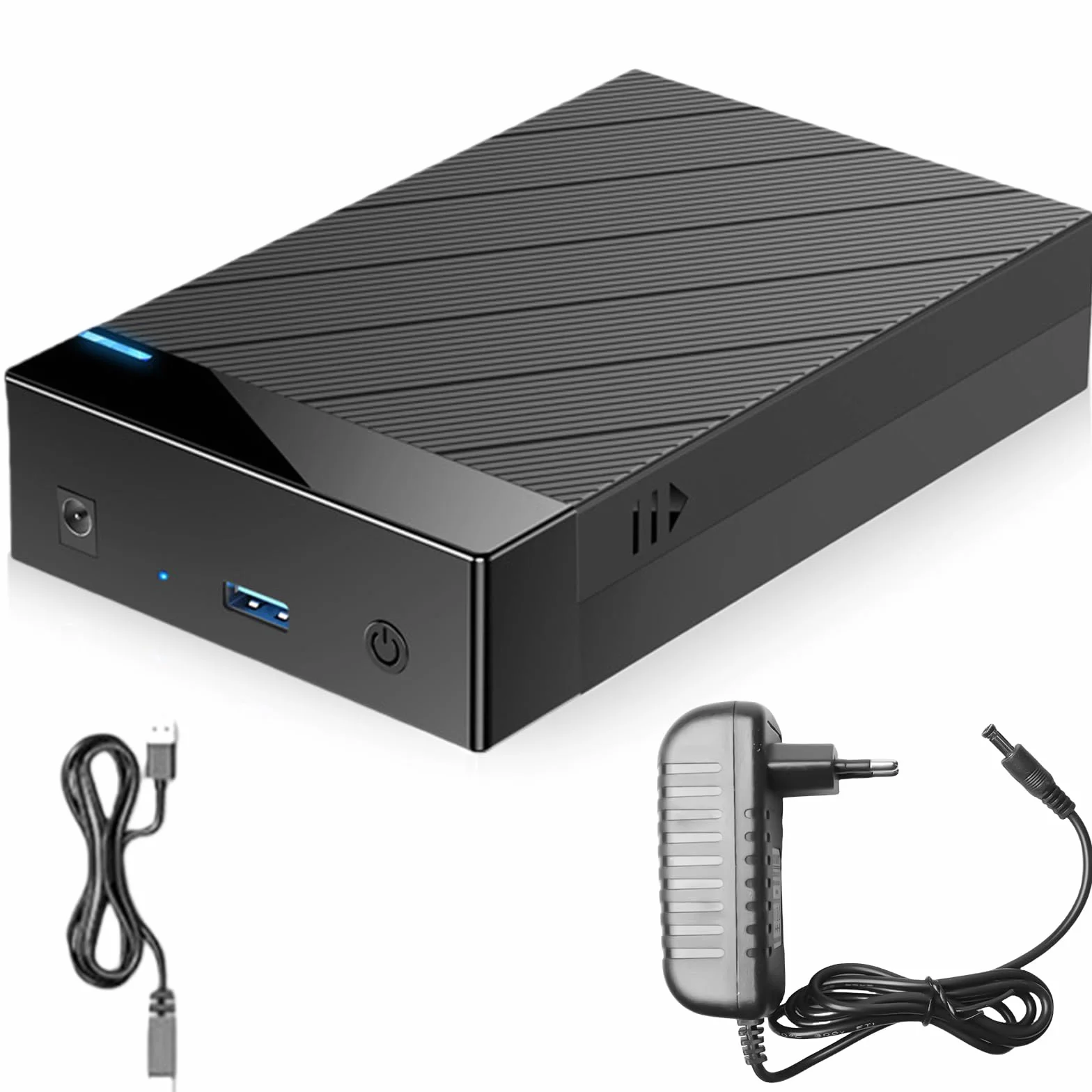 Stacja dokująca do dysków twardych 3,5 Gbps, USB 3.0 SATA HDD stacja dokująca do dysków twardych 2,5 i 3,5 cala HDD/SSD, adapter do dysków twardych z adapterem sieciowym 12 V/2 A, obsługuje UASP