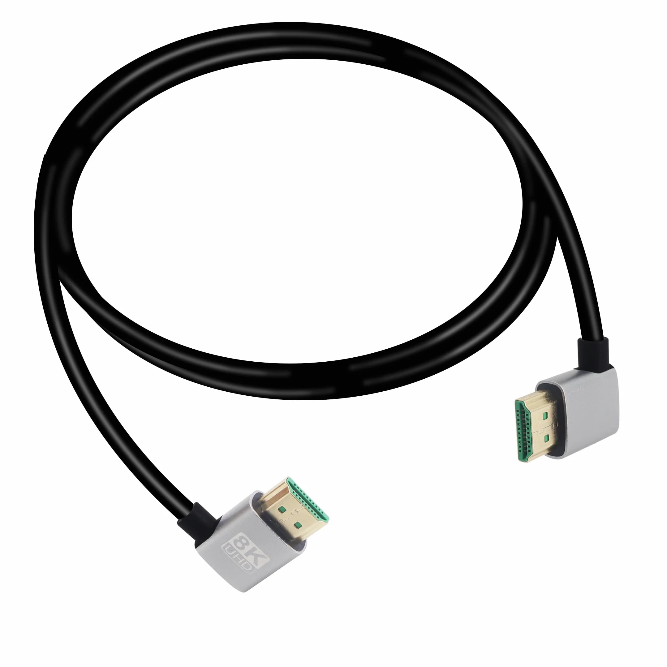 90 stopni lewy kąt HDMI wtyczka HDMI do 90 stopni kąt prawy wtyczka HDMI, 48 Gbps High Speed 2.1 obsługuje 8K 60 Hz, ARC, 3D do DVR, HDTV (1M)