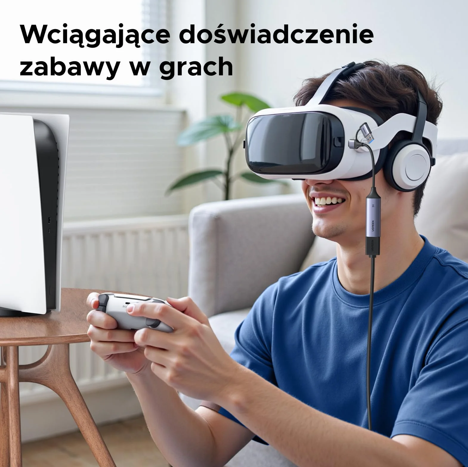 UGREEN Karta capture, wejście 4K, zapis 2K30Hz, HDMI na USB C/A | USB 3.0 HDMI Capture Card, grabber HDMI kompatybilny z Switch Switch 2 PS5 Xbox TV Stick Camera Laptop iPad