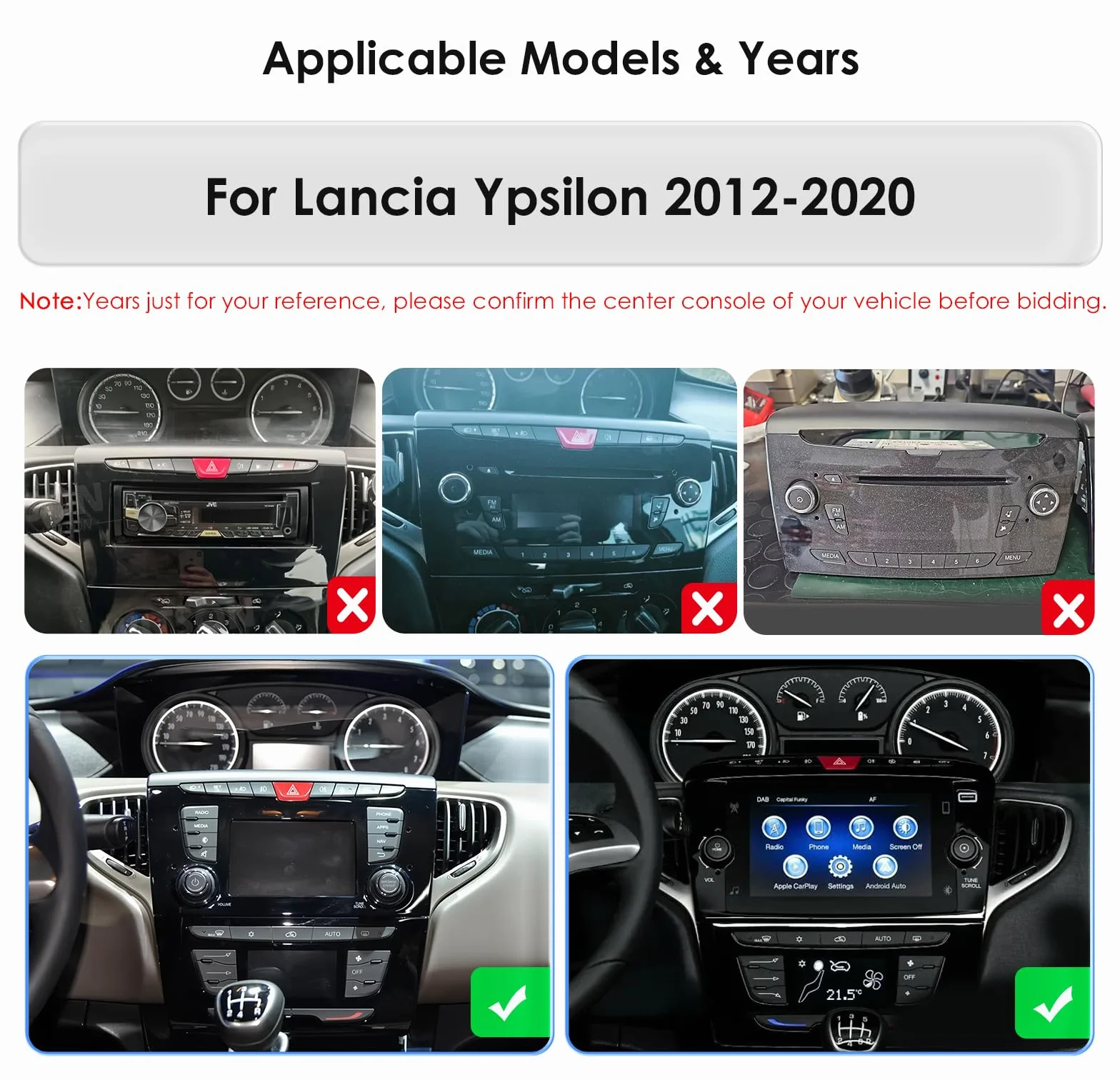 Ossuret Radio samochodowe do Lancia Ypsilon (2012-2020) 9 cali Android 13 ekran dotykowy 2+32 GB GPS nawigacja z Carplay Android Auto WiFi Bluetooth sterowanie kierownicą DSP USB