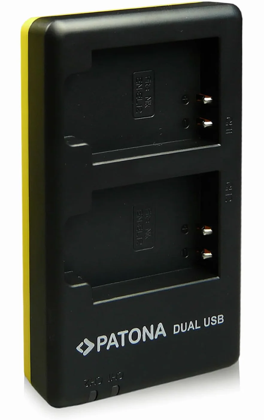 PATONA Dual Ładowarka USB do Nikon EN-EL12, ładuje 2 akumulatory naraz | Kompaktowa ładowarka podróżna do Coolpix A1000 A900 AW130 AW100 P340 P310 S6300 S8000 S9100 S9700 S9900 S1200pj