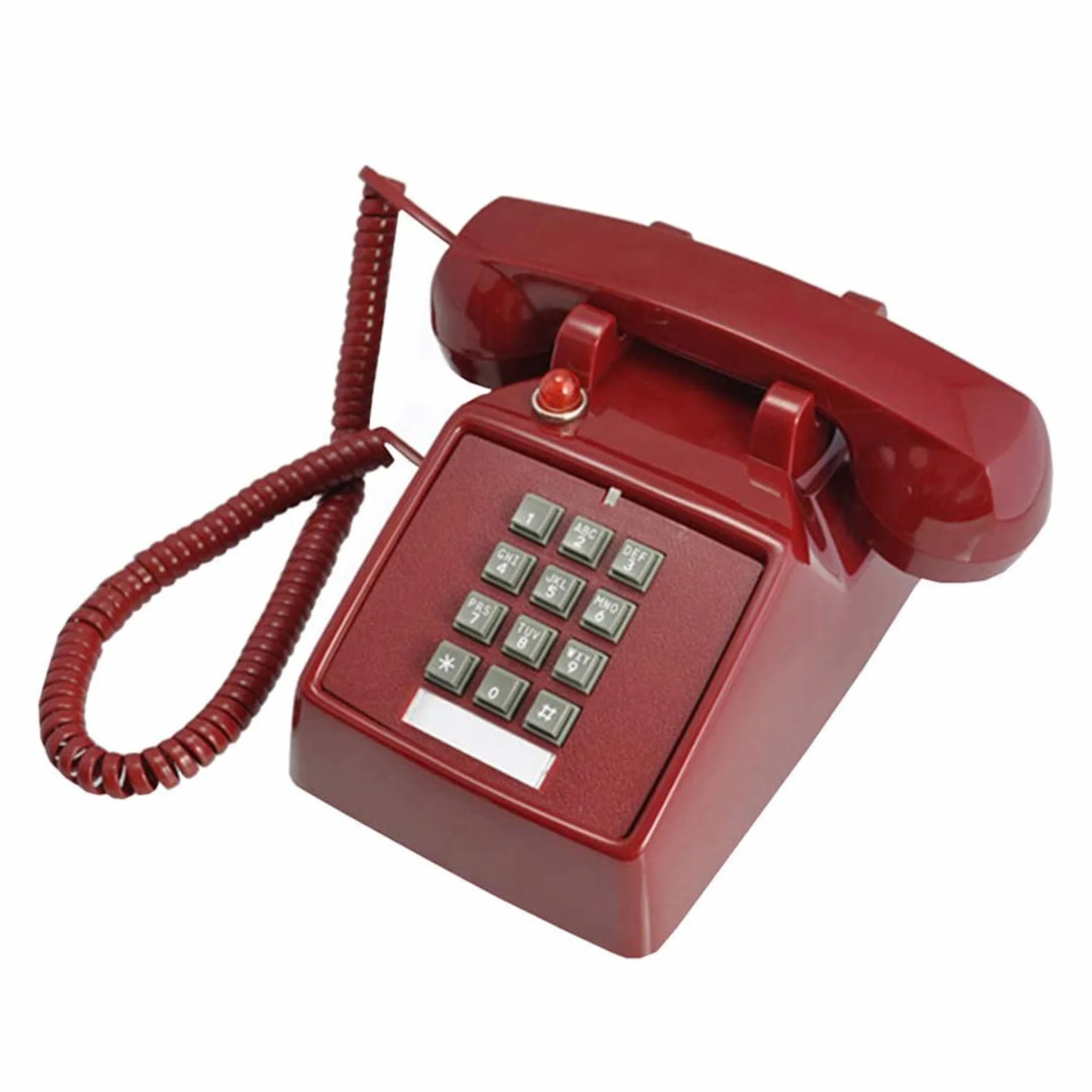 Przewodowy telefon stacjonarny w wieku szkolnym — telefony stacjonarne dla osób niedosłyszących dla osób starszych z jednym biurkiem,Red