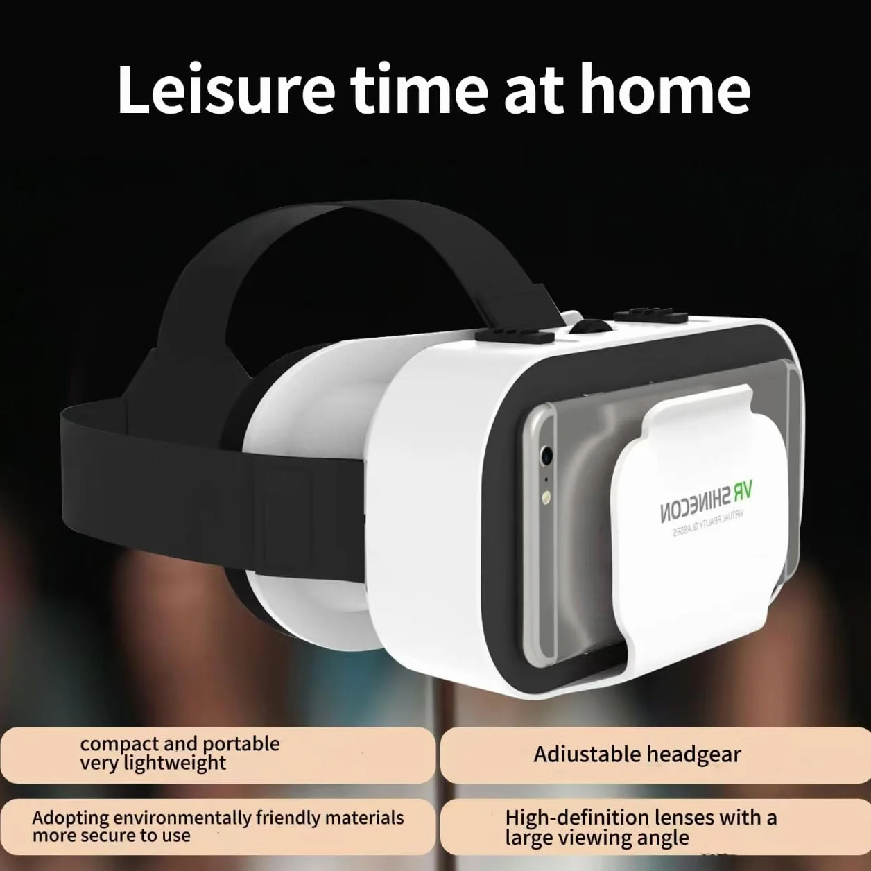 Zestaw słuchawkowy do wirtualnej rzeczywistości okulary VR kompatybilne z iPhone'em i systemem Android, regulowany zestaw słuchawkowy 3D VR do telefonu od 4,7 do 6,5 cala, z kontrolerem do filmów i