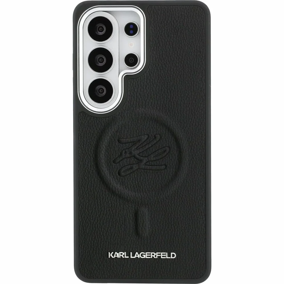 CG MOBILE Karl Lagerfeld wytłoczone inicjały pierścieniowe kompatybilne z MagSafe etui do Samsung Galaxy S26 Ultra (czarne)