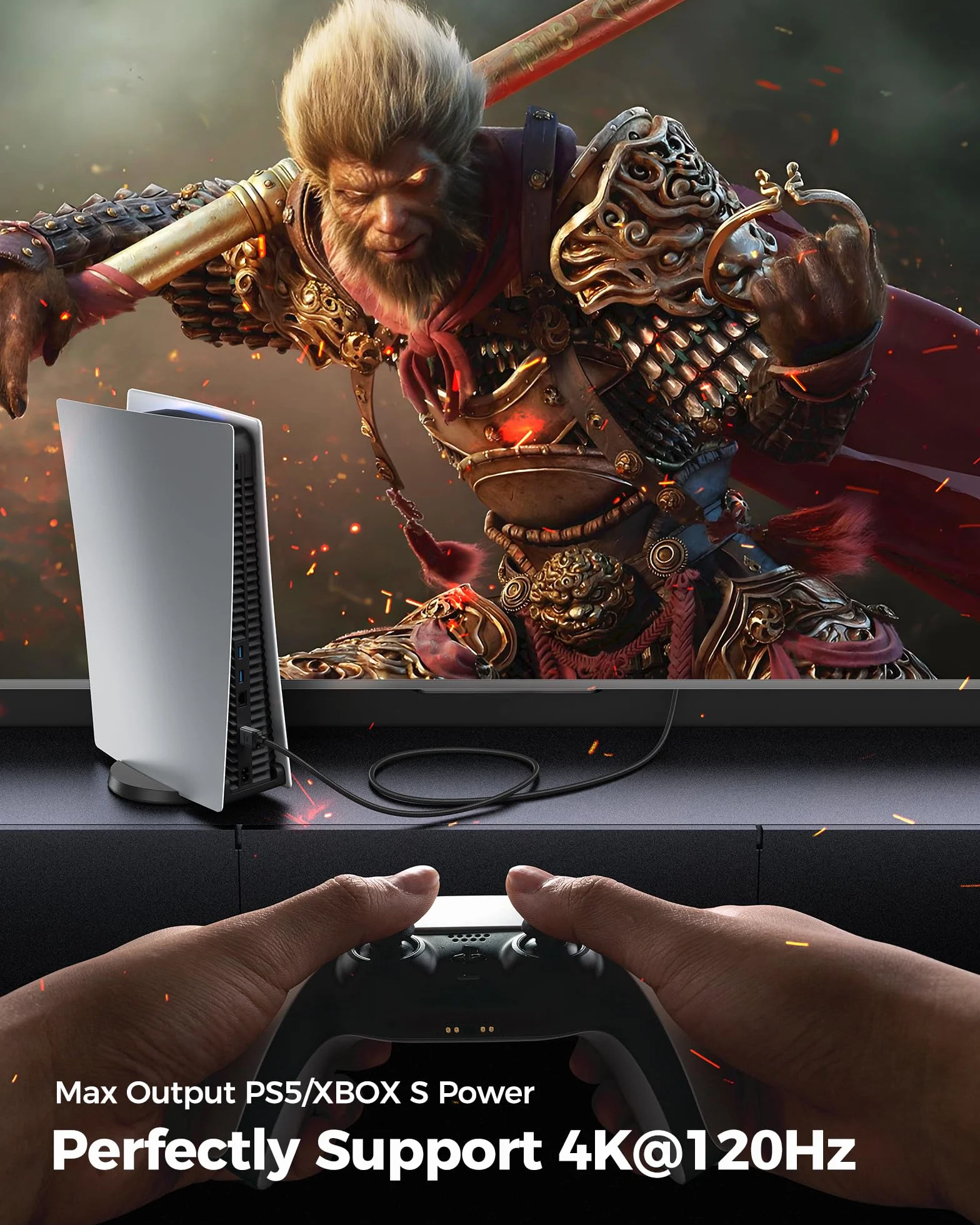 Silkland 10K 8K Kabel HDMI 2.1 2M, Certyfikowany Kabel HDMI® 2.1 4K@144Hz/120Hz 8K@60Hz, eARC, HDR10, Dolby Atmos, 48Gbps, HDCP2.3 do HDTV/Soundbar/PS5/Blu-Ray/Switch/Projector/Laptop/TV Box/PC