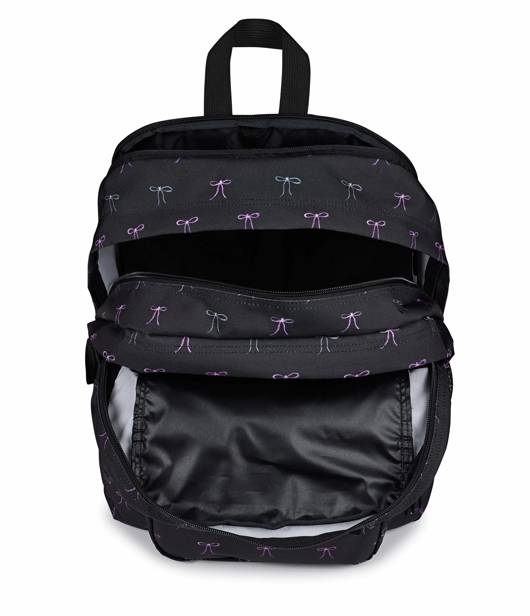 JanSport Plecak na laptopa – torba na komputer z 2 przegródkami, ergonomiczne paski na ramię, pokrowiec na laptopa 38.1 cm, uchwyt holowniczy, złe kokardki