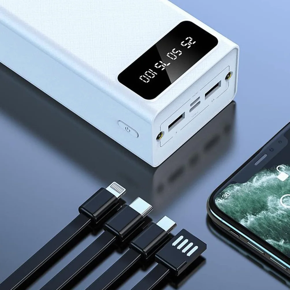 JJJ Samodzielny powerbank o super dużej pojemności 30 000 mAh przenośny przenośny kreatywny zasilacz Power Bank (Kolor: czarny, Rozmiar: 10 000 mAh)