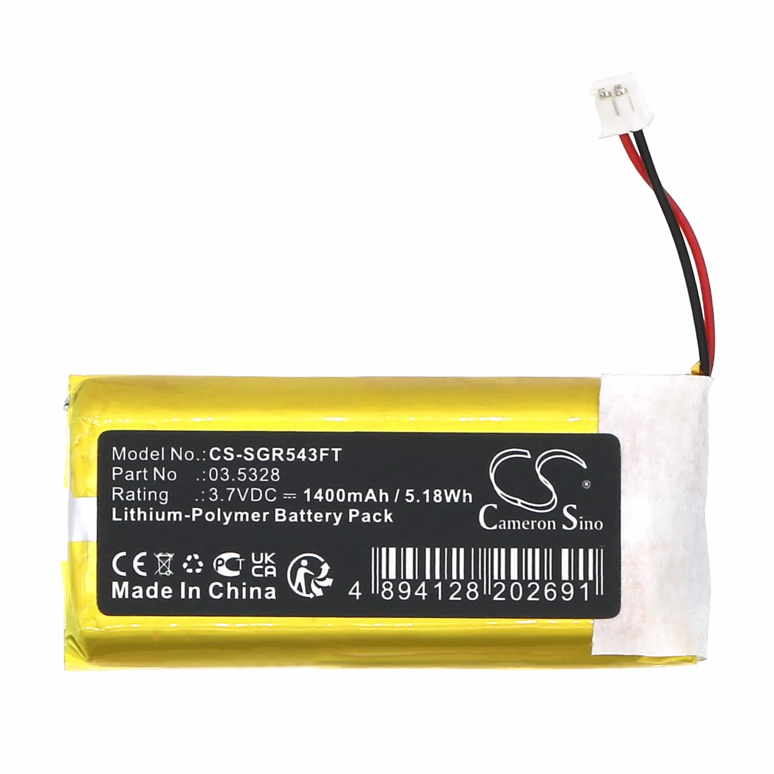 TECHTEK Bateria 1400mAh kompatybilny z SCANGRIP 03.5026 03.5412 03.5438 03.5446 I-Match I-Match2 I-View COB LE Night View