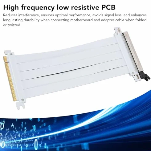 Kabel Pionowy PCIE 5.0 X16, Karta Graficzna PCIE 5.0 X16 o Szybkości 128 Gb/s, Elastyczny Kabel Przedłużający do Pionowego Montażu Karty Graficznej, Kompatybilny z