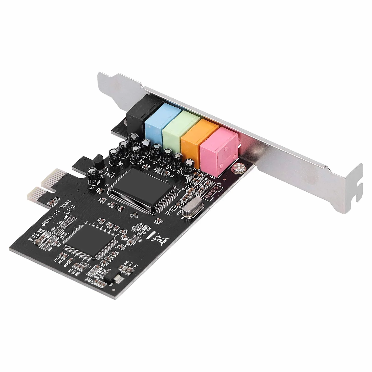 5.1-kanałowa karta dźwiękowa PCI-Express z pełnym dupleksem, karta dźwiękowa stereo z chipem CMI8738, do systemu na komputer stacjonarny, komputer do kina domowego, duże gry 3D