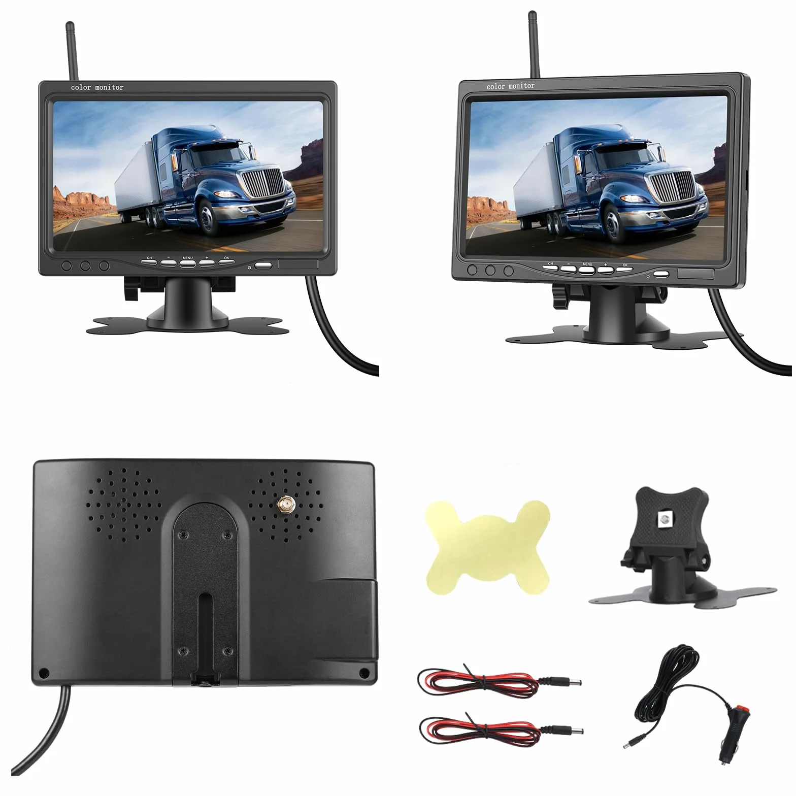 Bezprzewodowa kamera cofania i 7-calowy monitor HD, zestaw bezprzewodowych kamer cofania, system wspomagania parkowania, widoczność w nocy, wodoszczelna kamera samochodowa do przyczep, autobusów