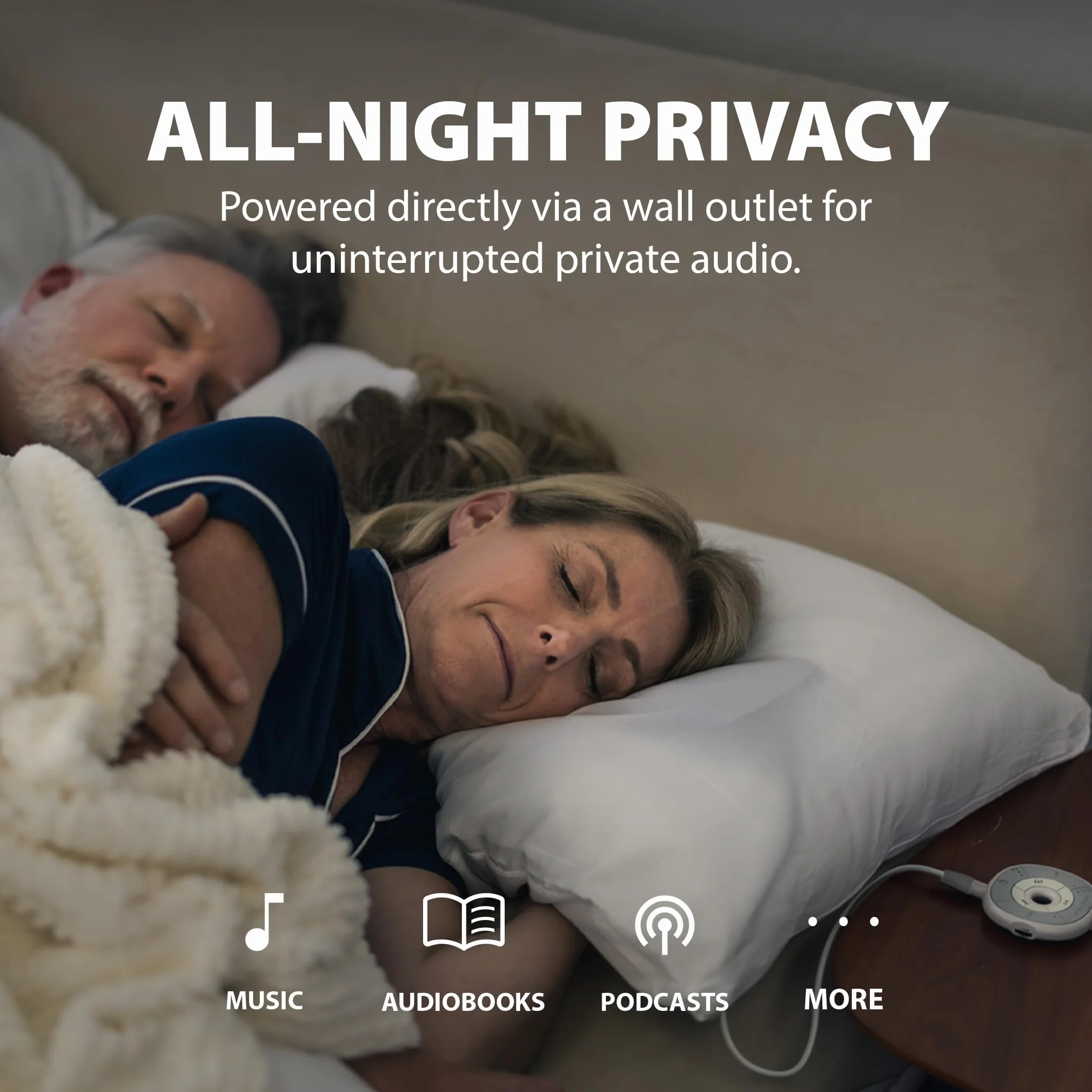 Avantree Slumber - głośnik poduszkowy do spania, prywatny dźwięk z wbudowanym białym szumem, obsługą Bluetooth i AUX, regulacja głośności, timer snu, bez ładowania do użytku domowego, słuchawki