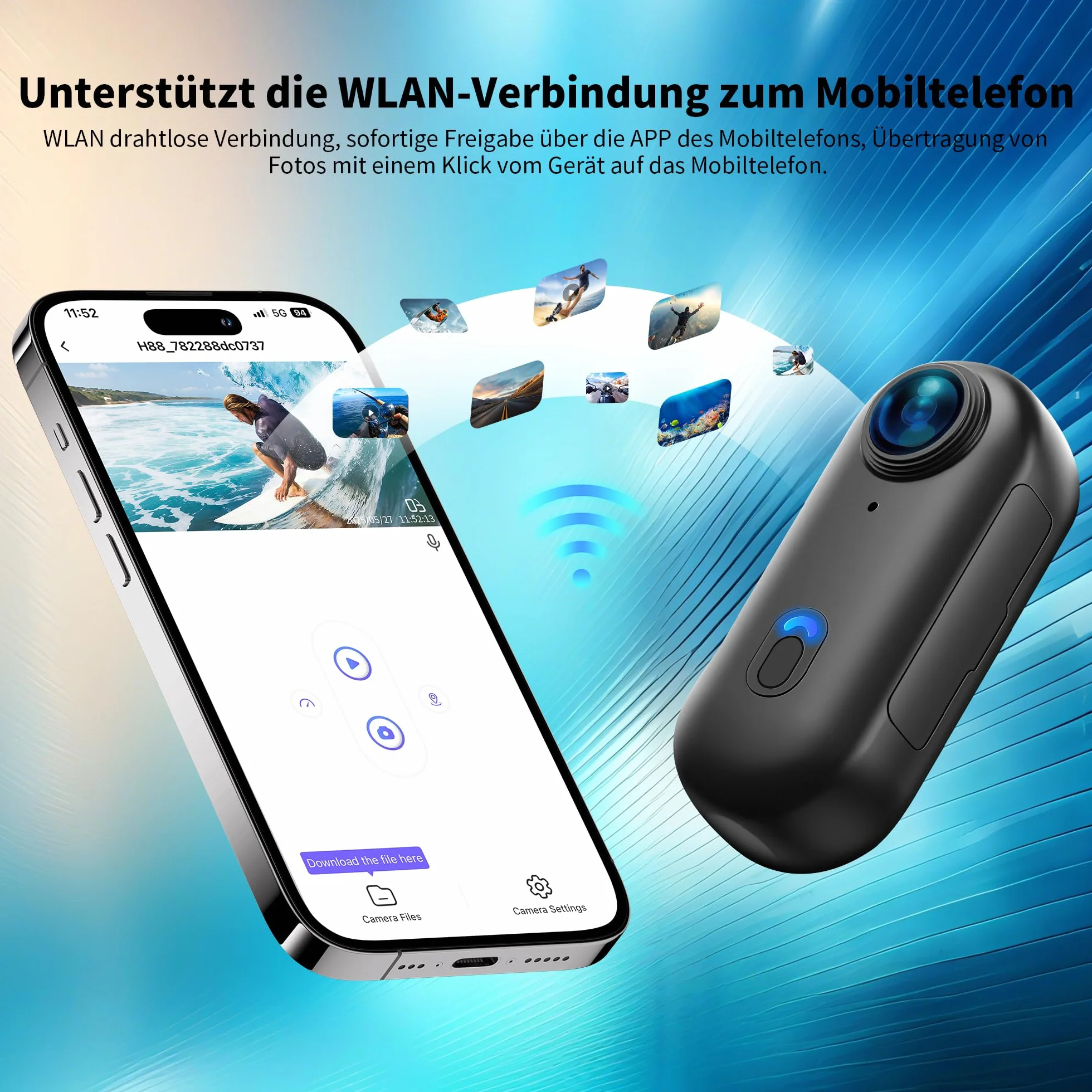Action Cam 4K WiFi, minikamera do ciała i kasku, na motocykli, kamera sportowa wodoszczelna do 30 m, kamera dla zwierząt domowych, przenośna, bezprzewodowa