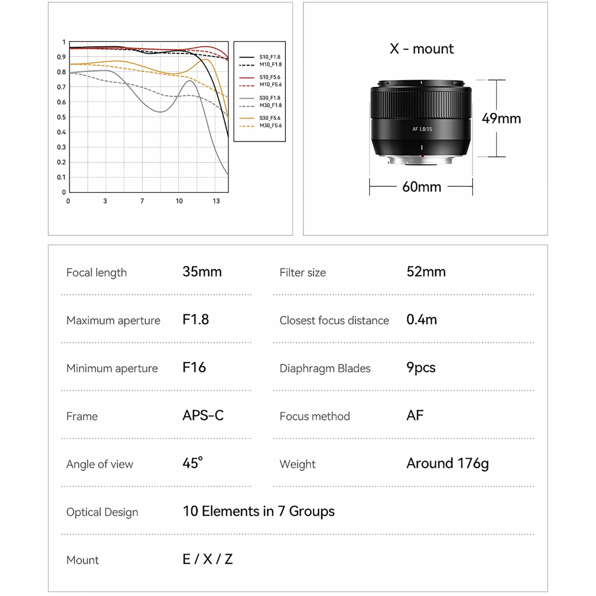 TTARTISAN 35 mm F1.8 II do Sony E Mount Autofokus APS-C obiektyw do aparatu ED metal lekki obiektyw aparatu obsługuje śledzenie oczu