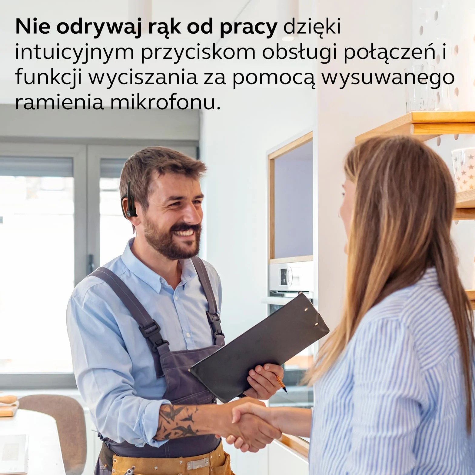 Jabra Perform Go 4 Mono zestaw słuchawkowy Bluetooth, bezprzewodowy zestaw słuchawkowy z podwójnym mikrofonem, 11-godzinny czas rozmów, wielopunktowy Bluetooth 5.3, IP54, ładowanie USB-C, wymienna