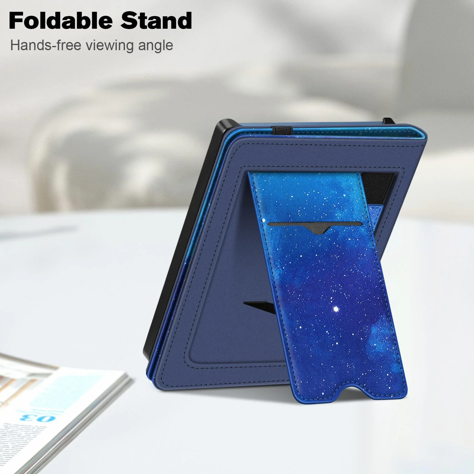 Fintie Etui na Pocketbook Fresh Pro/Pro Color (2023/2024) E-Reader - Kickstand Protective Case z przegrodą na karty, pętla na nadgarstek i funkcja automatycznego uśpienia/budzenia, niebo