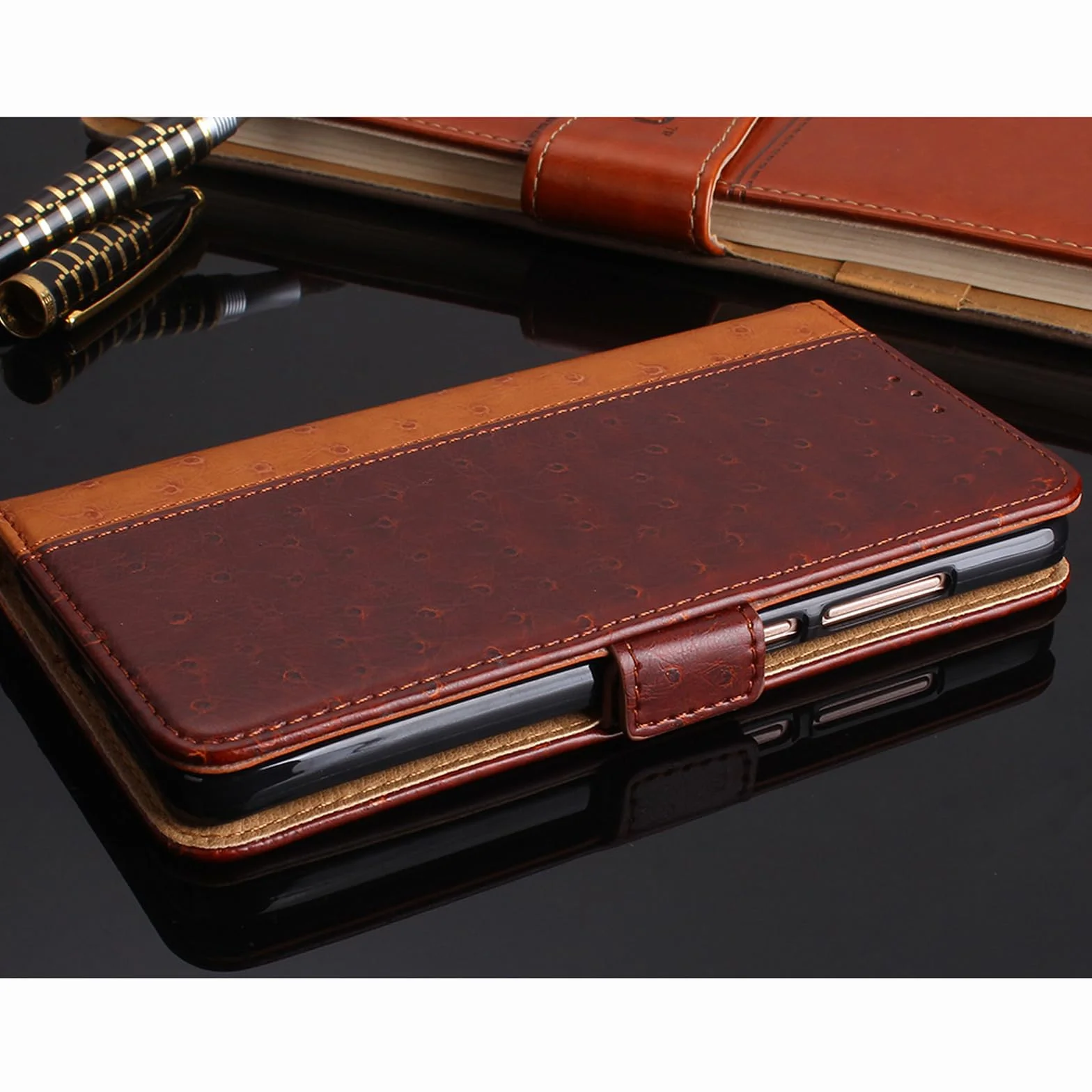CIRONI Skórzane etui na iPhone 14Pro Max/14 Pro/14 Plus/14, etui z klapką na telefon komórkowy, magnetyczne etui ochronne z TPU, kolor niebieski, 35 cm