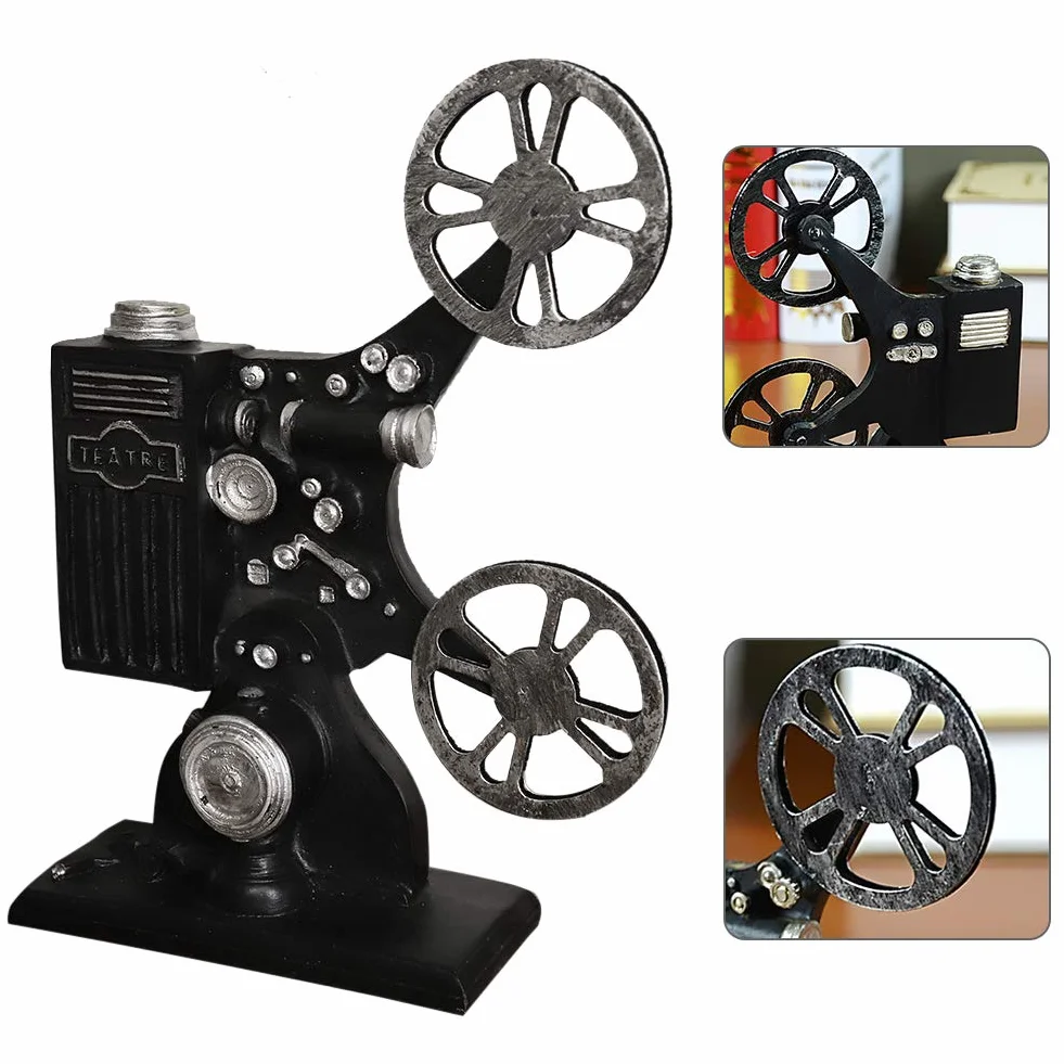 Styl vintage żywica film filmowy projektor model figurka figurka rekwizyty do domu biura sklepu kina na biurko dekoracja rękodzieło ozdoba