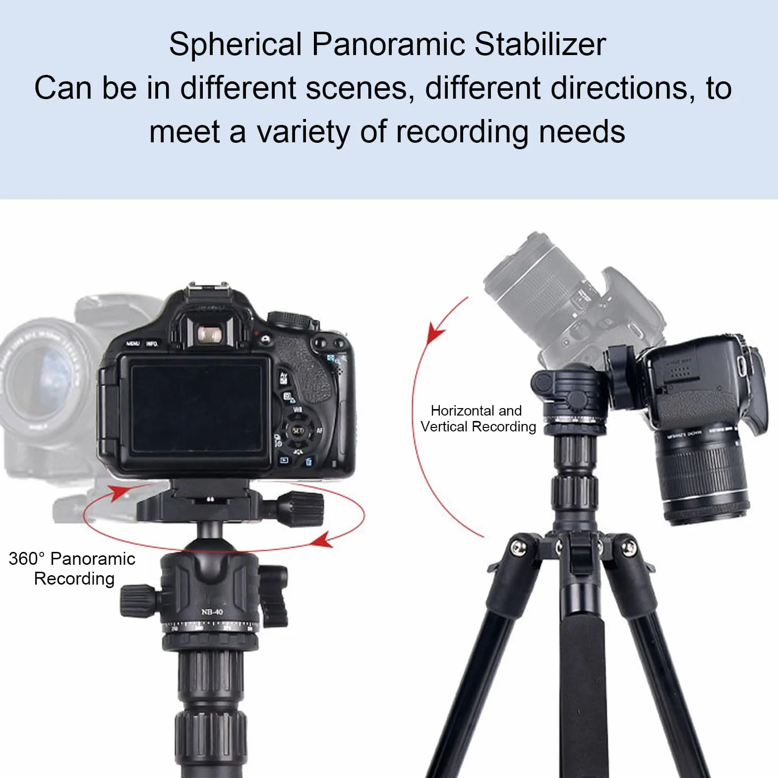 Topiky Innowacyjny Statyw do Aparatu Kompaktowa Konstrukcja Wszechstronne Zastosowanie Wielofunkcyjne Obrotowy Stabilizator 360° do Lustrzanek Cyfrowych Aparaty Bezlusterkowe Niebieski