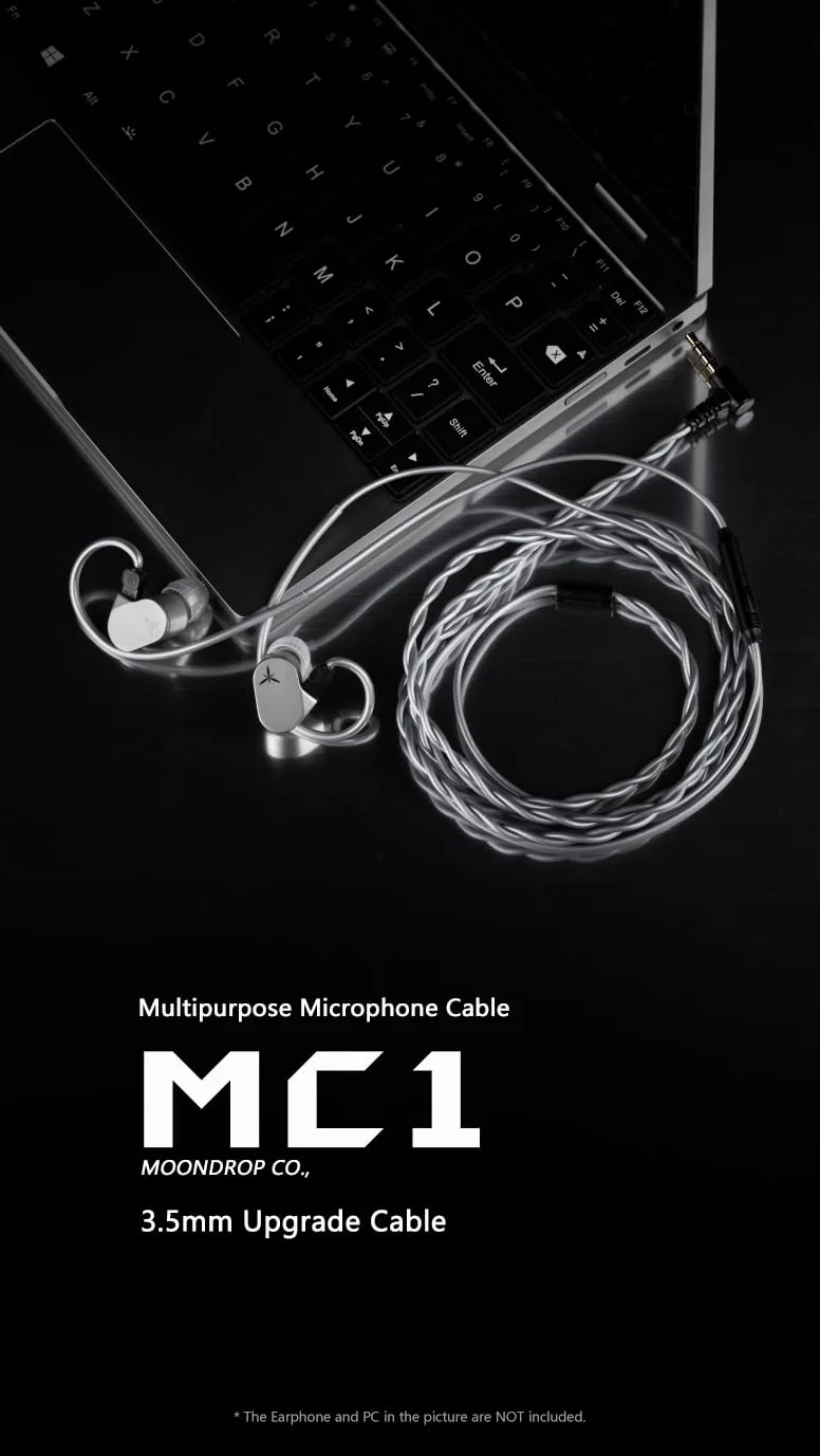 Moondrop MC1 Uniwersalny kabel mikrofonowy 3,5 mm do słuchawek dousznych Kabel mikrofonowy 0,78mm-2pin