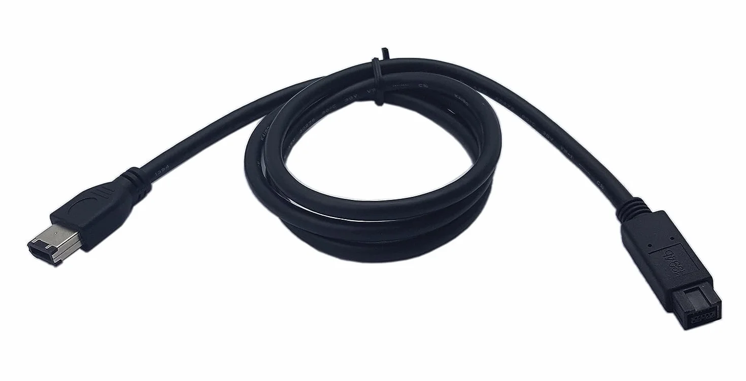 przezroczysta IEEE 1394 FireWire 800 na FireWire 400 kabel, 9-biegunowy/6-pinowy wtyczka/wtyczka (czarna)