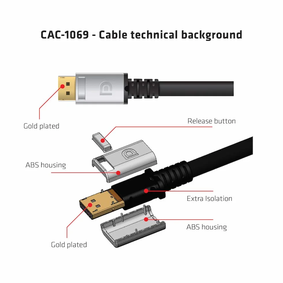 Club 3D CAC-1069 DisplayPort 1.4 HBR3 8K kabel czarny