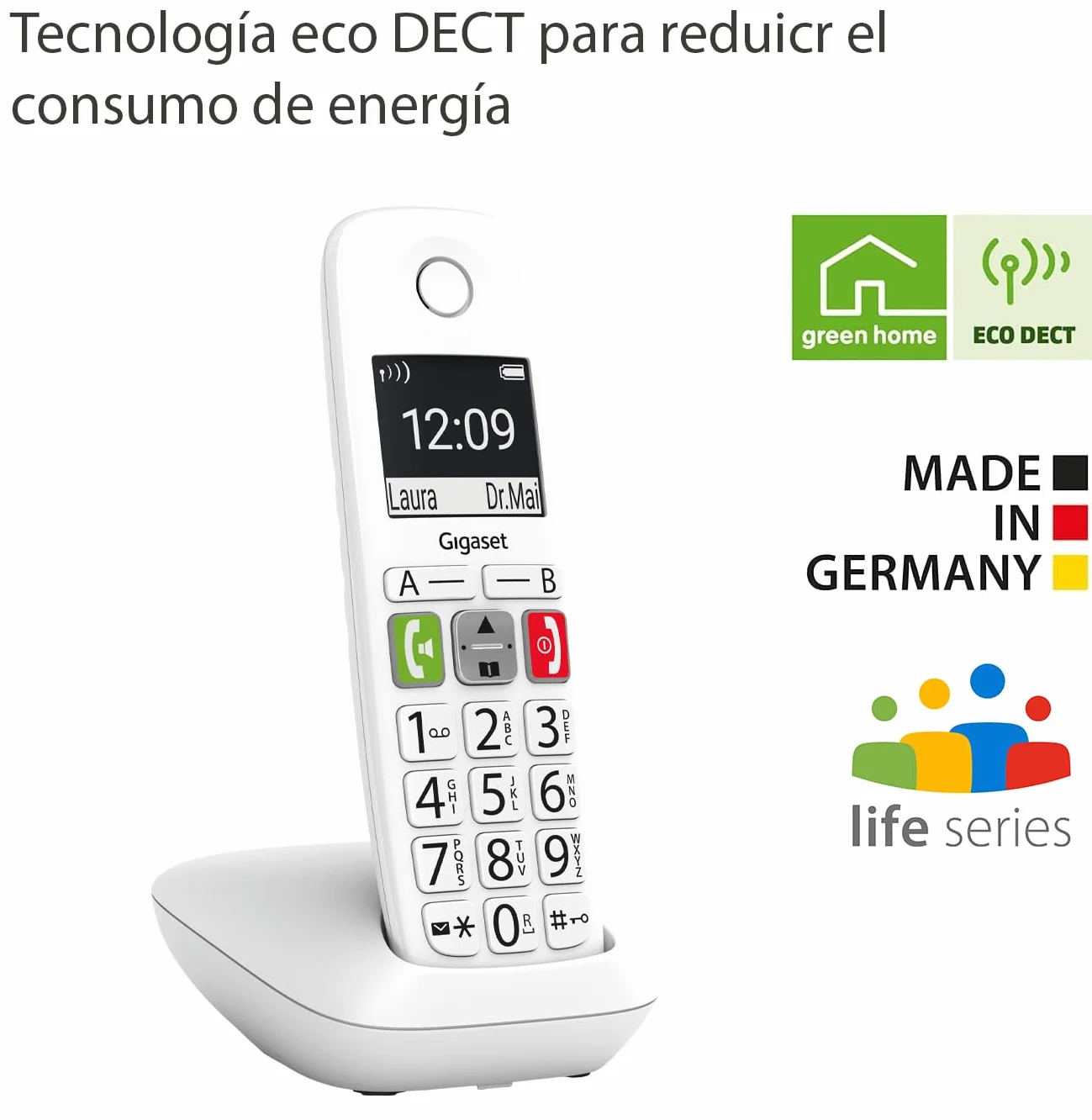 Telefon bezprzewodowy Dect Gigaset E290 Biały