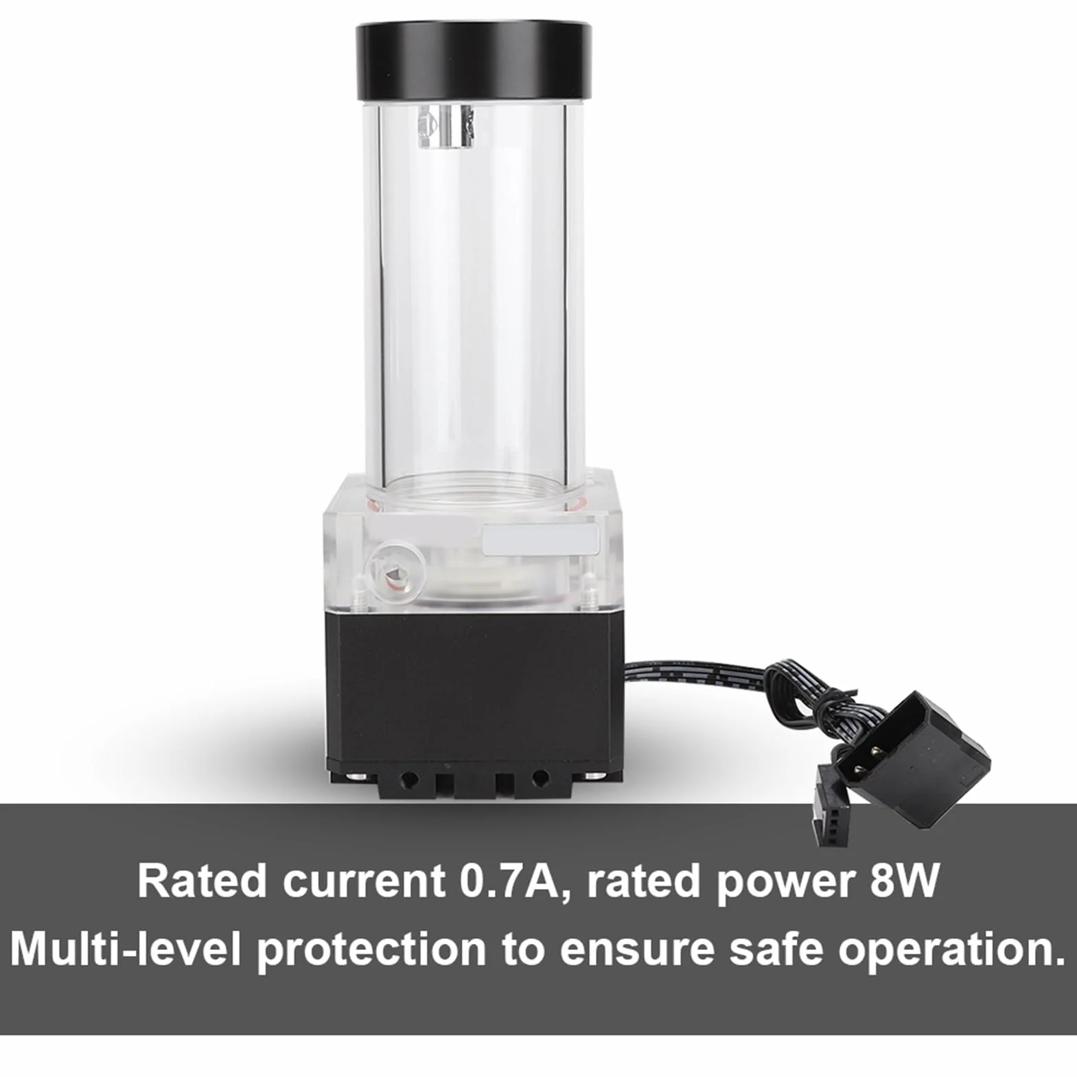 Ausla Pompa Chłodząca Komputer, Anoda Aluminiowa PMMA POM, Pompa Wodna 800L/H dla Entuzjastów Komputerów do Gier (BLACK)