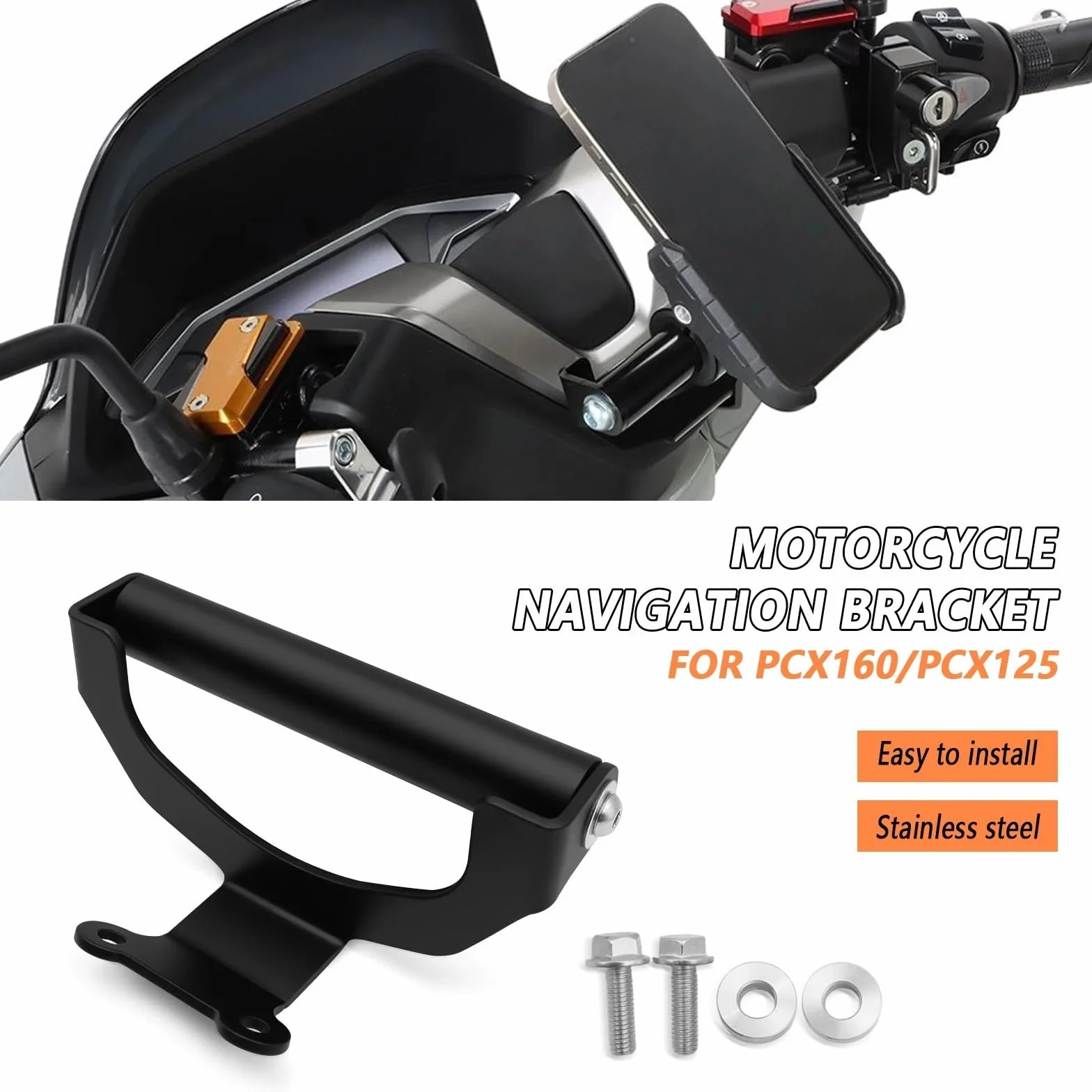 Uchwyt do nawigacji GPS Uchwyt na telefon komórkowy do motocykla, uchwyt na nawigację GPS, pasuje do PCX160, pasuje do PCX125 2025 Motocyklowy uchwyt do nawigacji