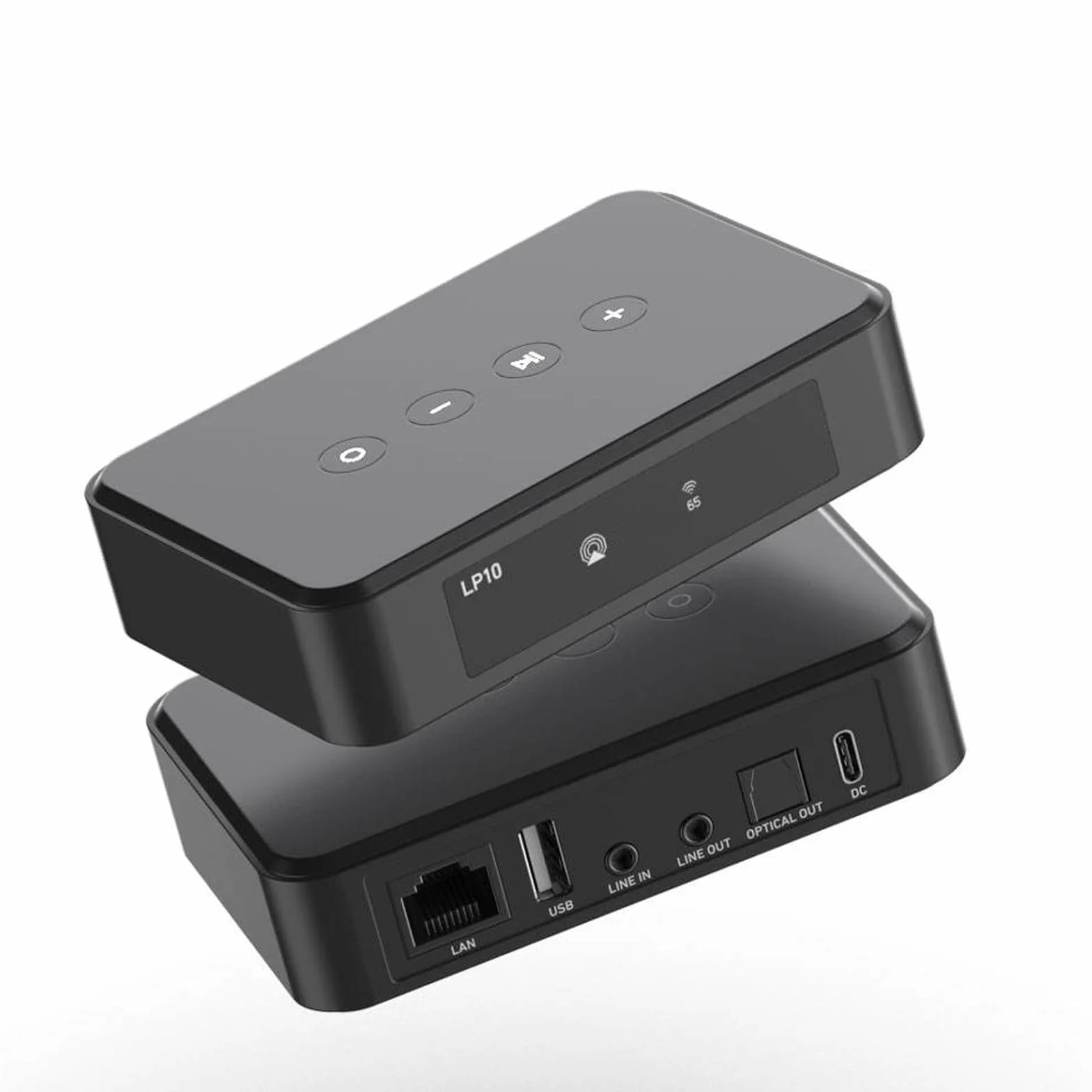 Streamer audio, multiroom stereo odtwarzacz strumieniowy ze sterowaniem aplikacją, ekran LCD 2.3 cm, kompatybilny z wieloma interfejsami do salonu i sypialni