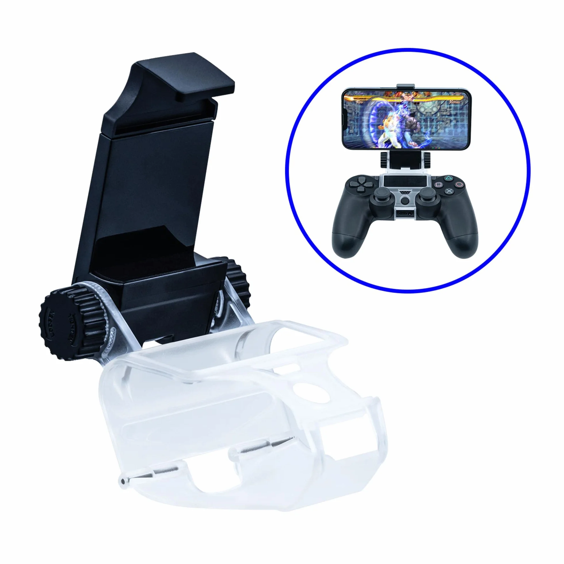 Mcbazel PS4 uchwyt do smartfona PS4/PS4 Slim/ PS4 Pro Controller – uchwyt na telefon komórkowy akcesoria do PlayStation 4