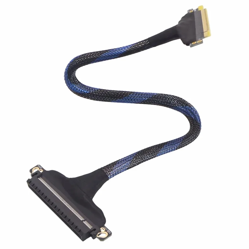 Przedłużacz PCIe 5.0 X16, szybki kabel PCI-e Gen5 bez , przedłużacz GPU do karty graficznej RTX5090 50 cm.