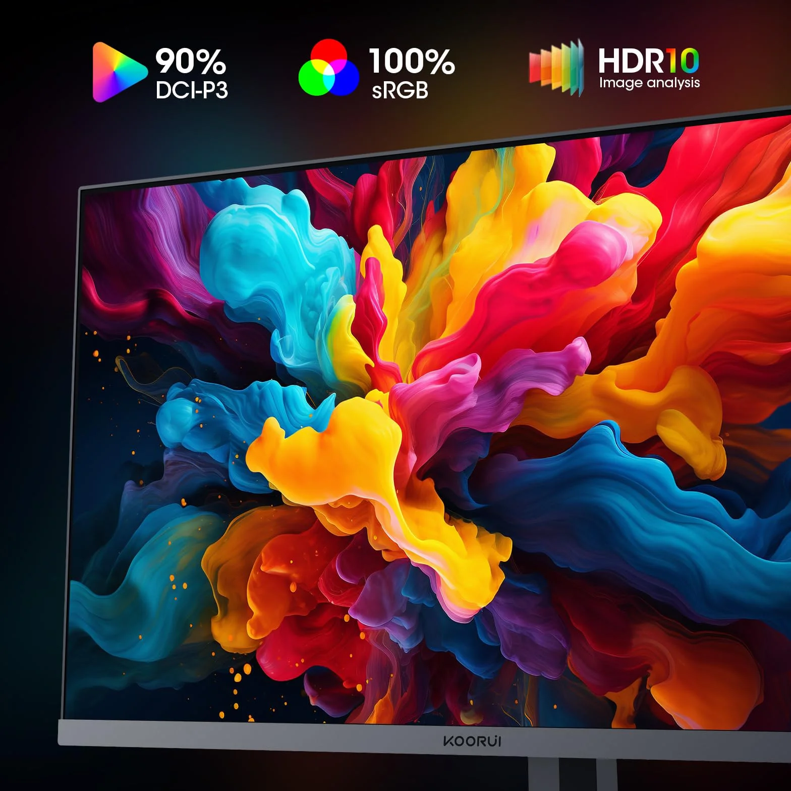 KOORUI Monitor do gier 27 cali - QHD 2560 x 1440 IPS Monitor PC, 240 Hz, 1 ms, Adpitive-Sync, Gsync Compatibility HDMI DisplayPort