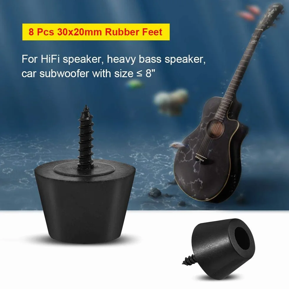 Goshyda 8 szt. 30 x 20 mm gumowe nóżki antywibracyjne podstawa podstawka uchwyt ze śrubami do głośnika, wzmacniacz gitary, subwoofer samochodowy
