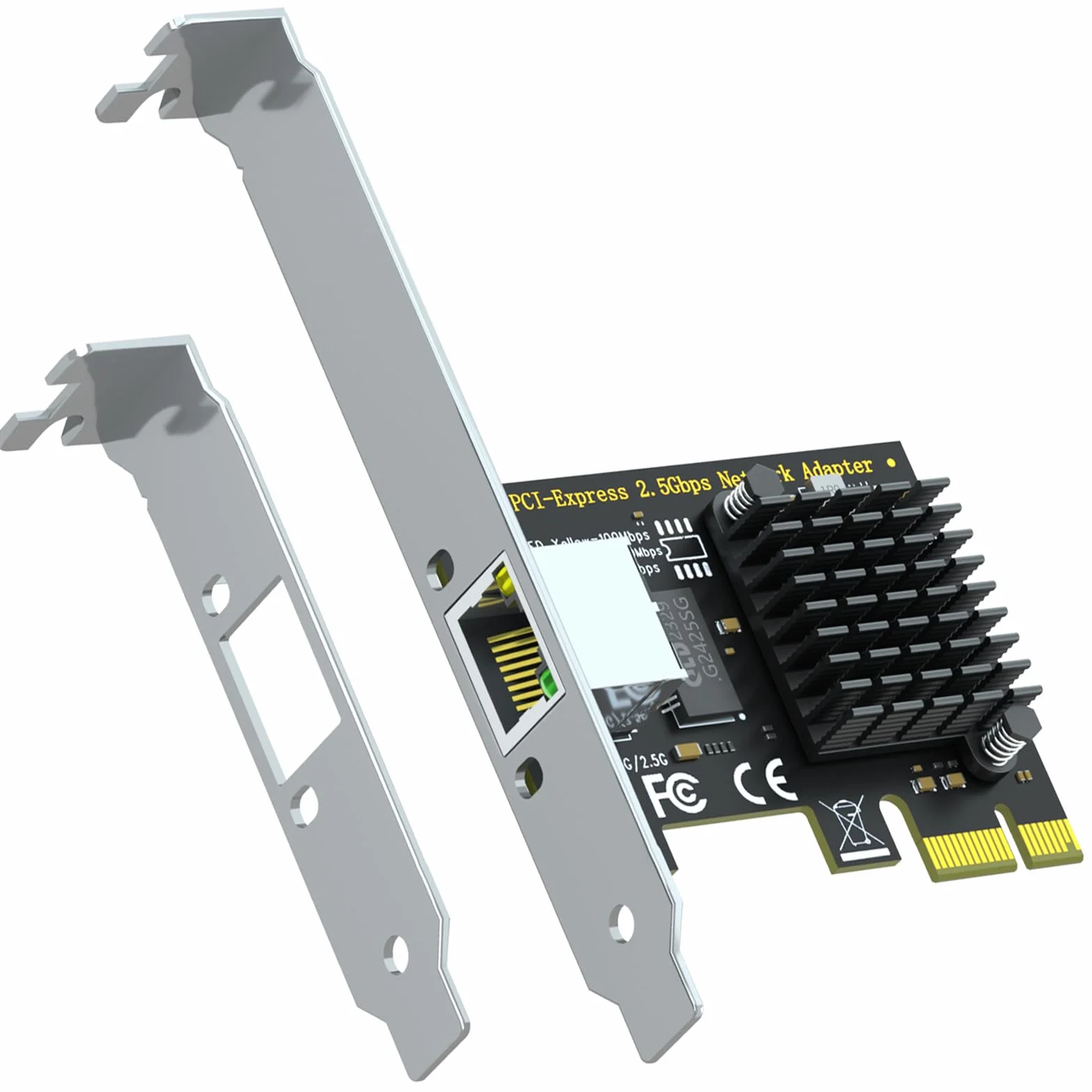 GLOTRENDS LE8105 Karta sieciowa 2.5Gb dla komputerów stacjonarnych/serwerów, port RJ45, prędkość 2500/1000/100 Mbps