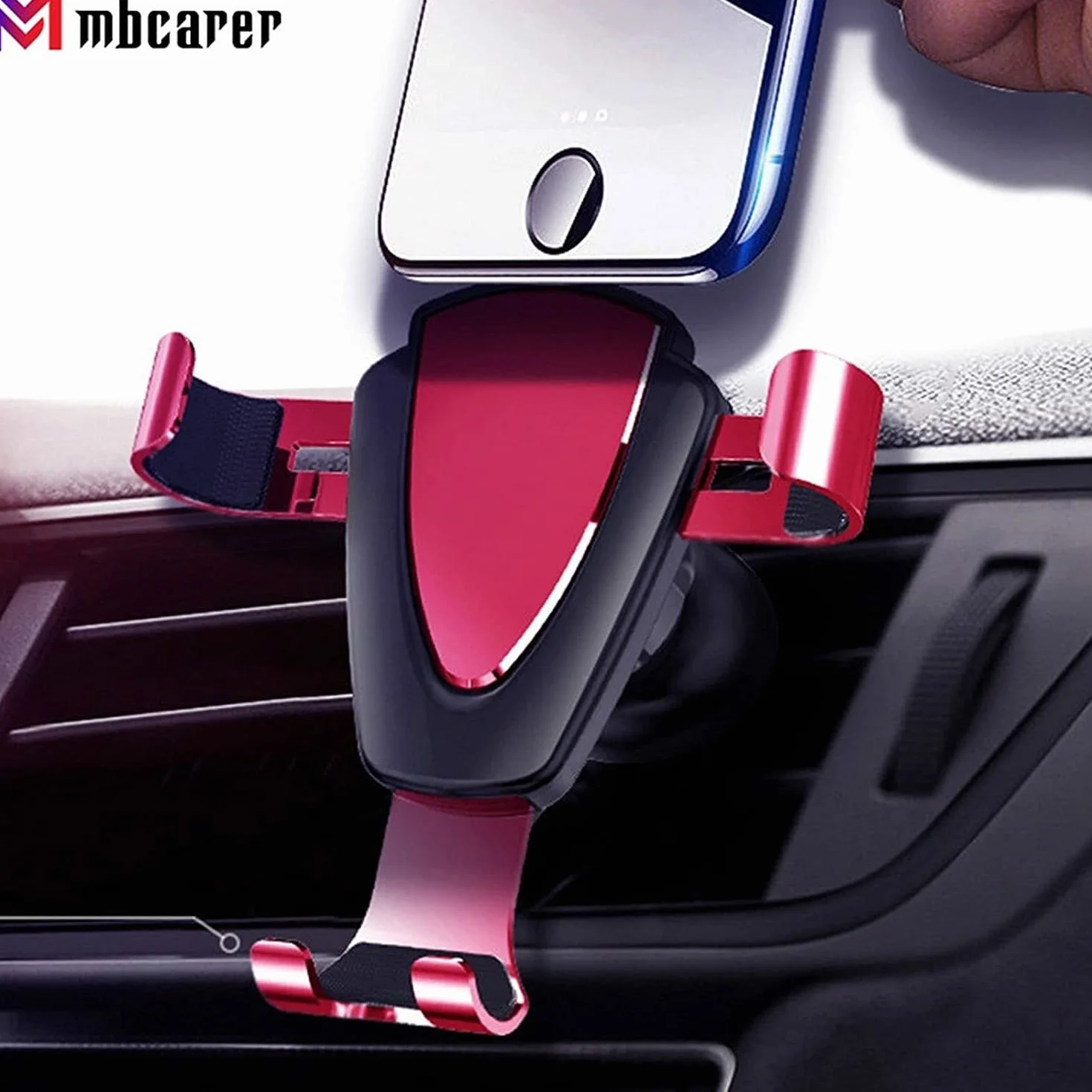 Uchwyt na Telefon Komórkowy Stojak na telefon Gravity Uchwyt na telefon Auto Lock Car Metal Gravity Stojak na telefon komórkowy Uchwyt Samochodowy(Black)