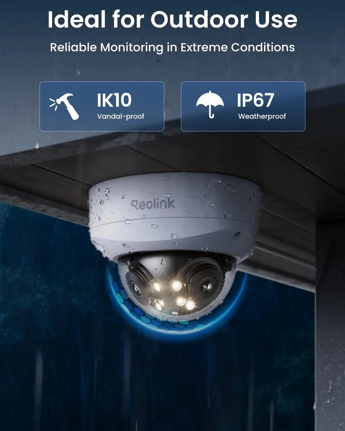 Reolink Panoramiczna kamera bezpieczeństwa 16MP UHD 180° z podwójnym obiektywem PoE, śledzenie ruchu, kolorowy noktowizor, inteligentne wykrywanie, dwukierunkowe audio, IK10 wandaloodporna, Duo 3V PoE